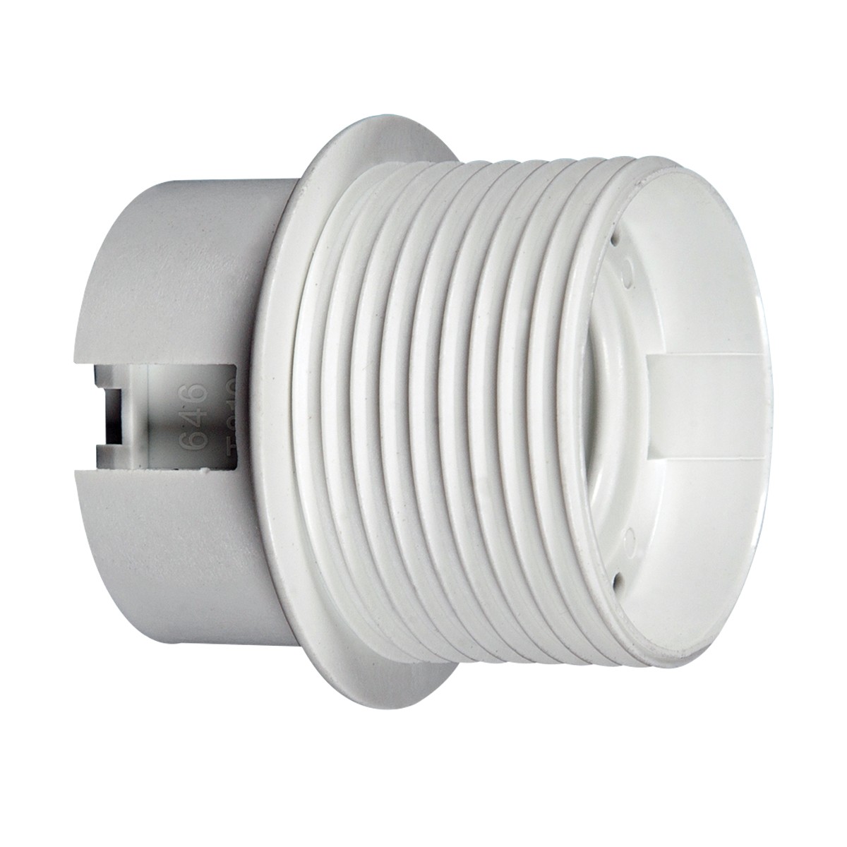VK Lighting - douille E27 - plastique - avec filetage & bride - Ø 4,0 x 4,5 cm - blanc