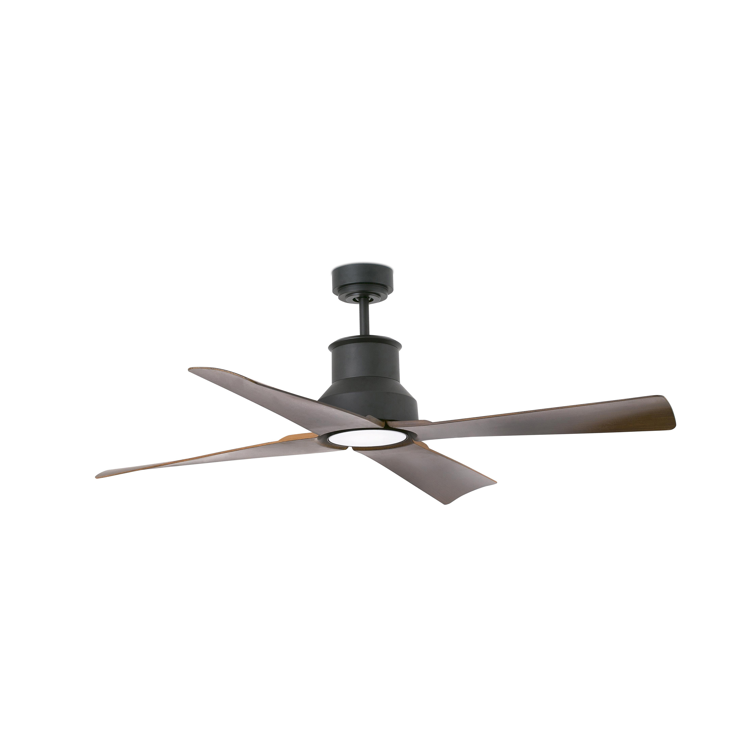 Faro Winche - ventilateur de plafond avec lumière et télécommande - Ø - 16W LED inclus - IP44 - noir et marron foncé