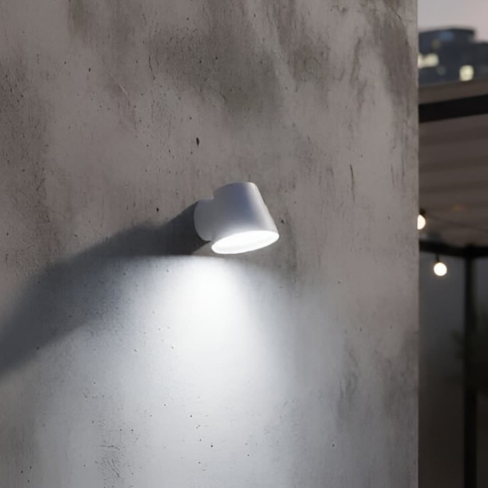 VK Lighting Kupo - applique murale extérieure - Ø 11,5 x 11,4 cm - IP65 - blanc sablé