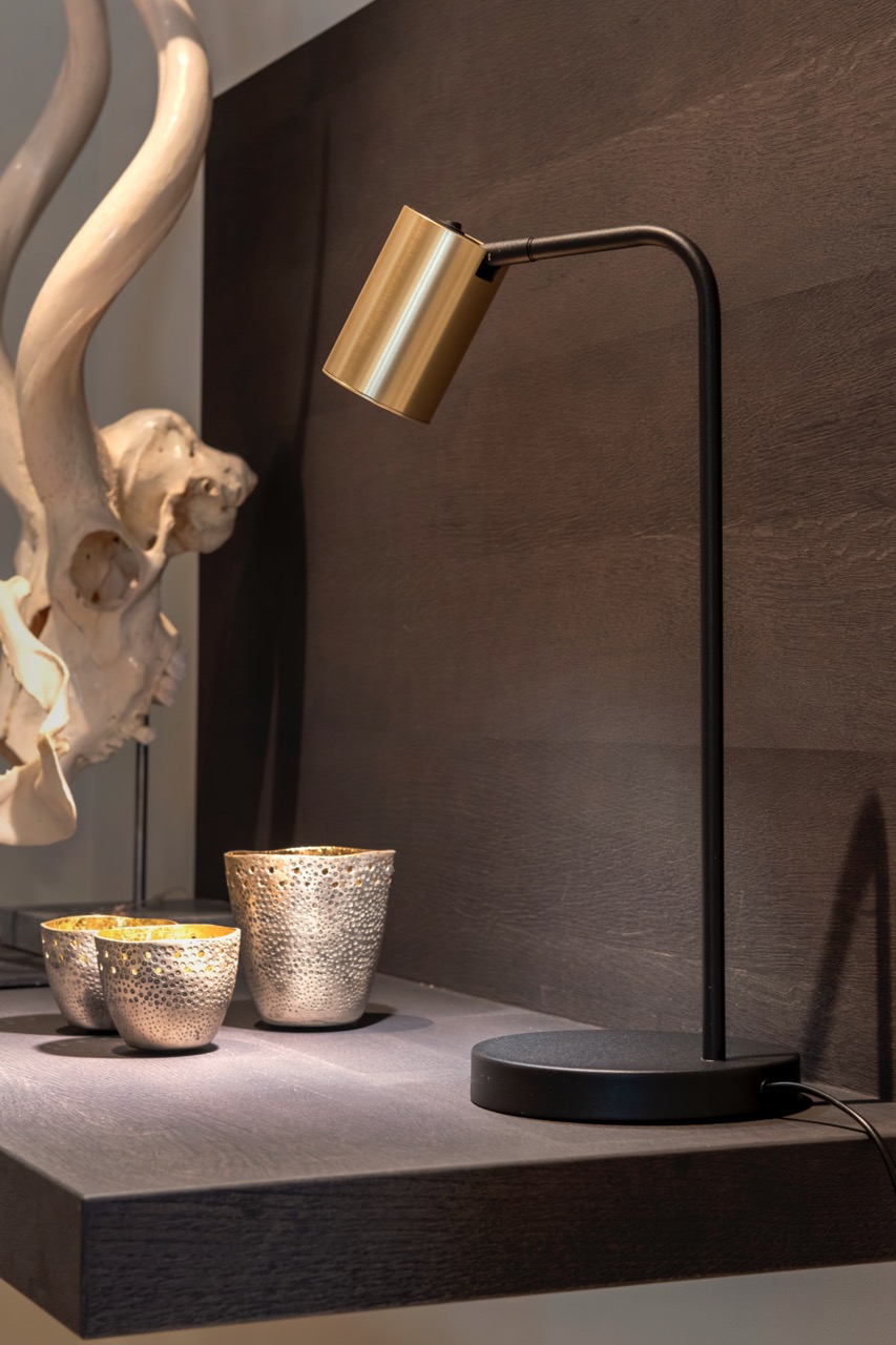 Artdelight Megano - lampe à poser - Ø cm - noir avec or