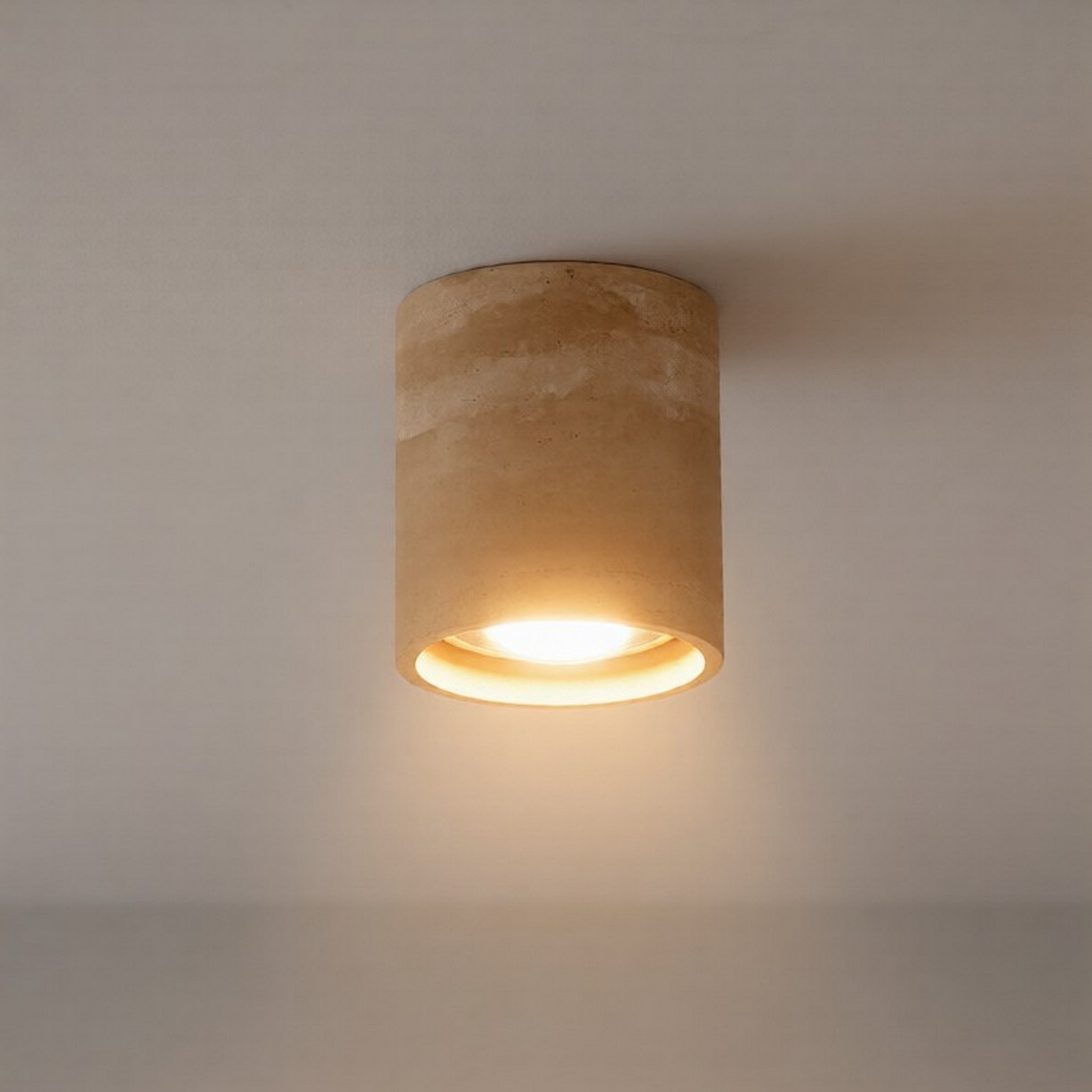 Nova Luce Balma - plafonnier d"extérieur - Ø 10,2 x - 10W LED inclus - IP65 - Marbre Travertin