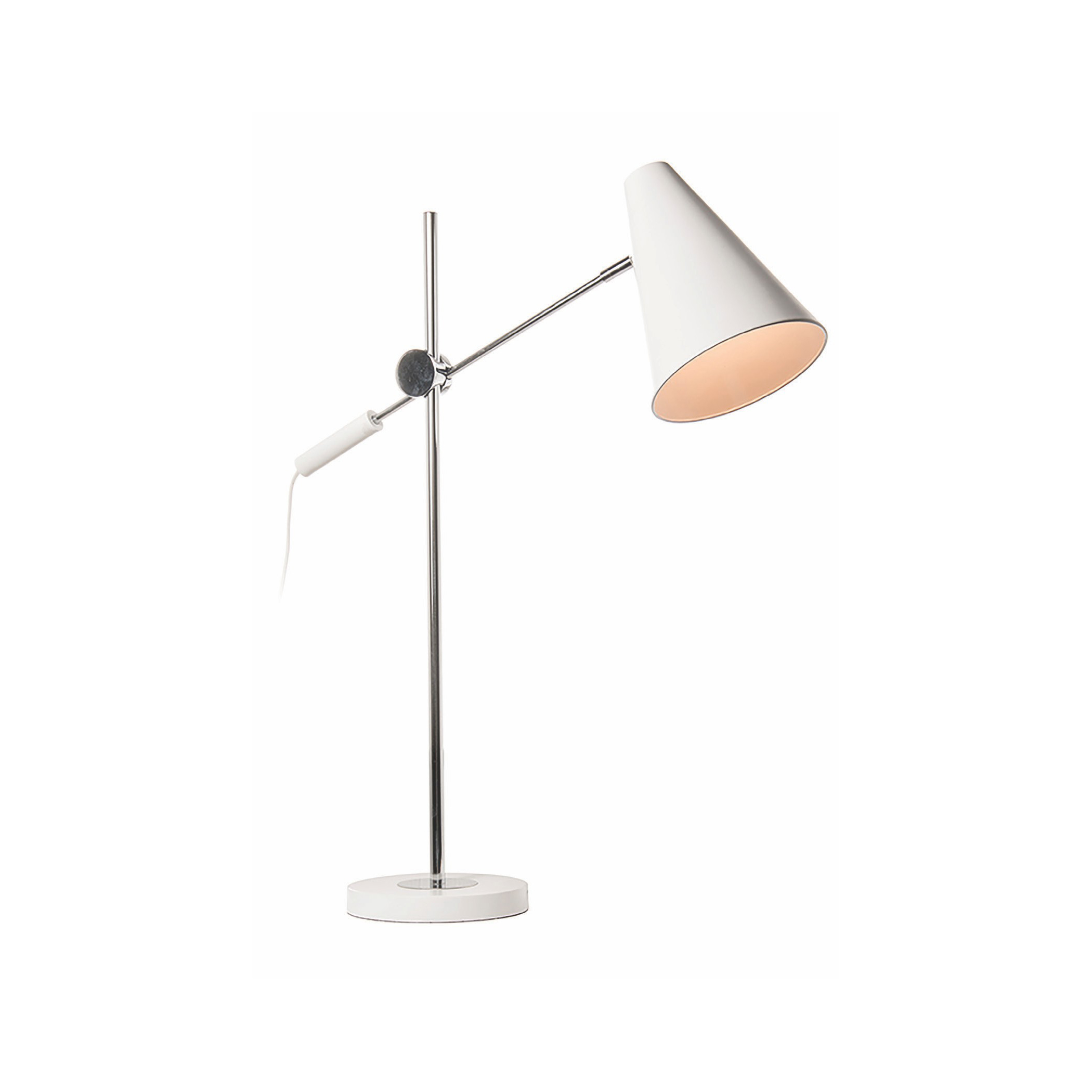 Artdelight Obscur - lampe à poser - cm - blanc et chrome