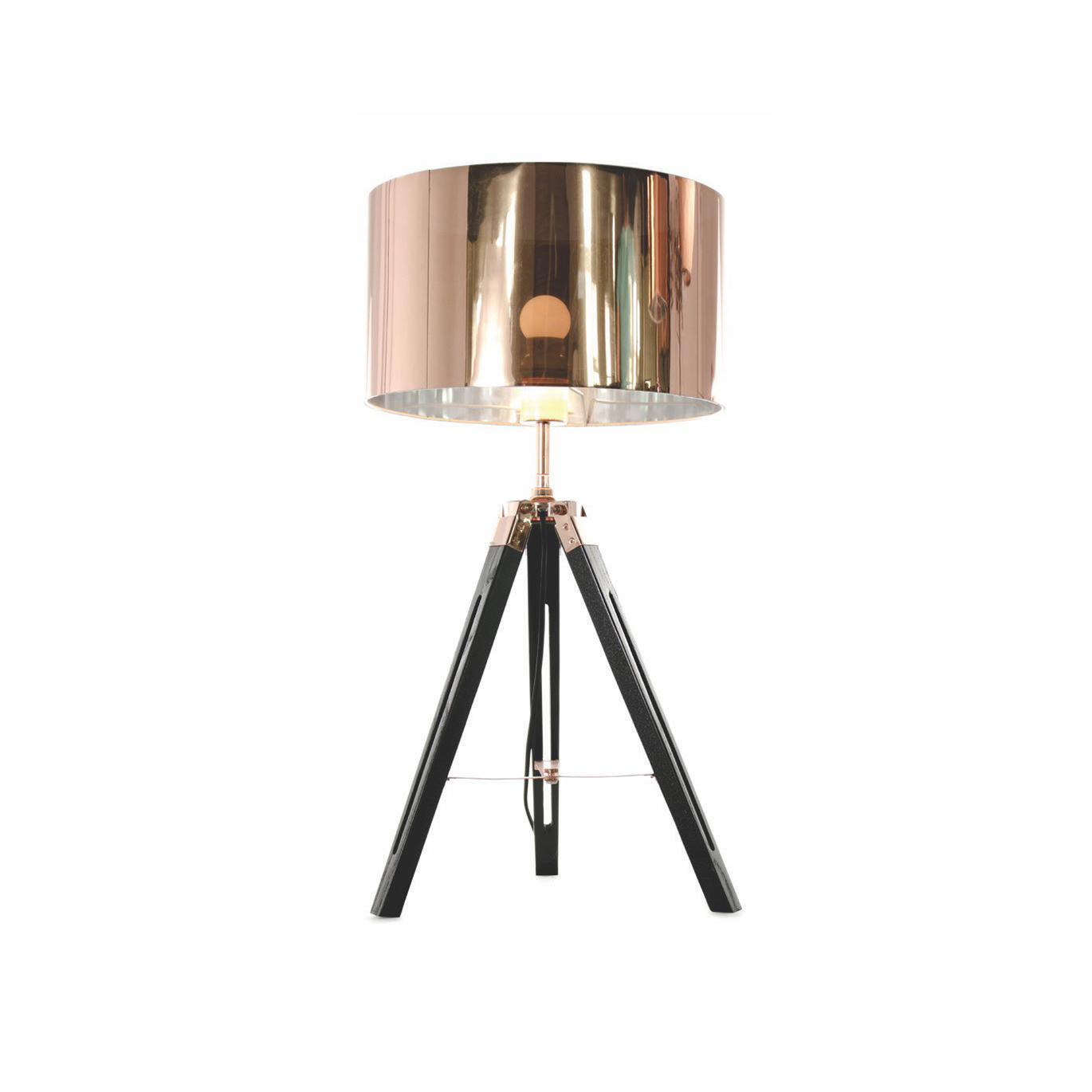 Artdelight Jewel - lampe à poser - Ø cm - noir et cuivre
