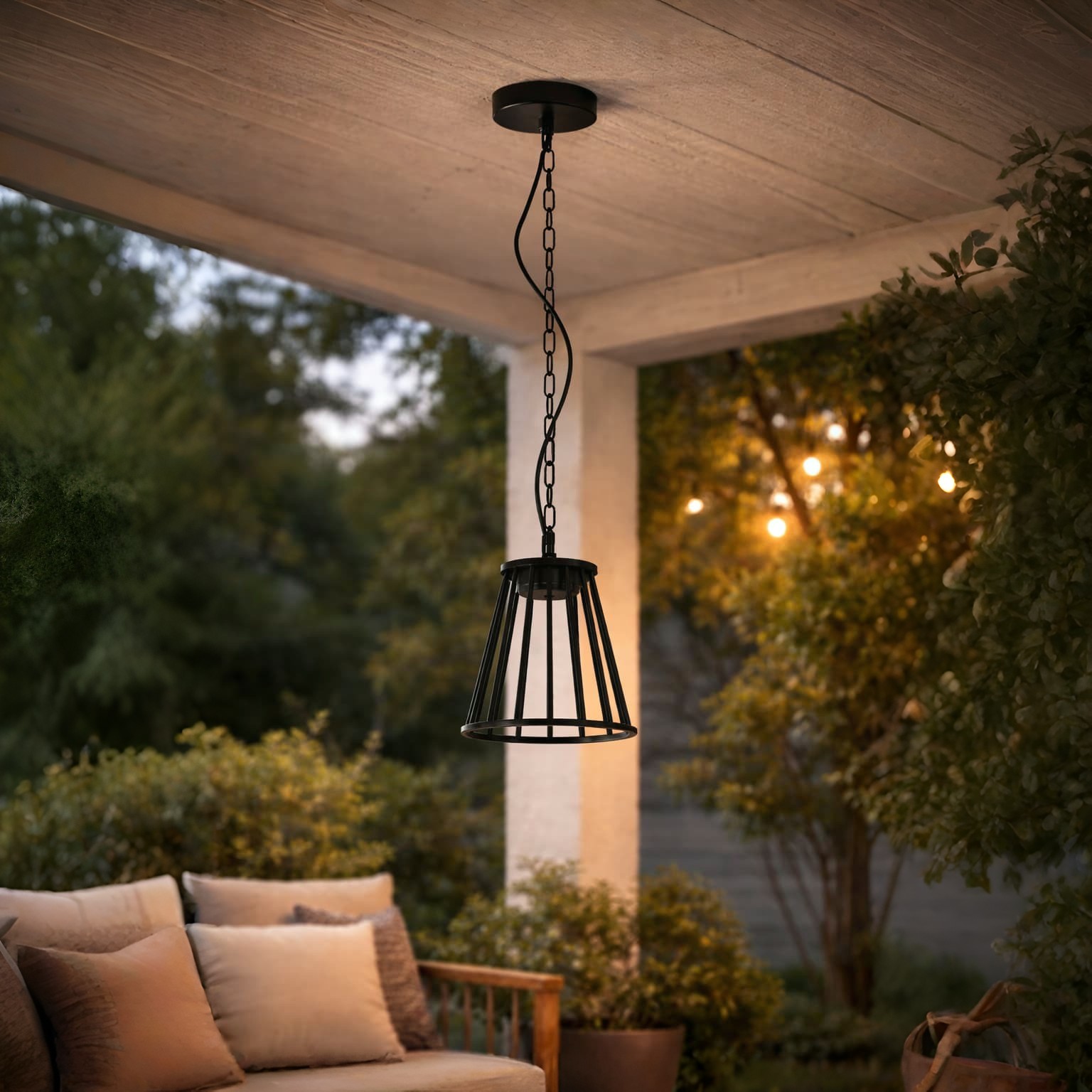 Nova Luce Carina - suspension extérieure - Ø cm - 6W LED inclus - IP65 - noir sablé