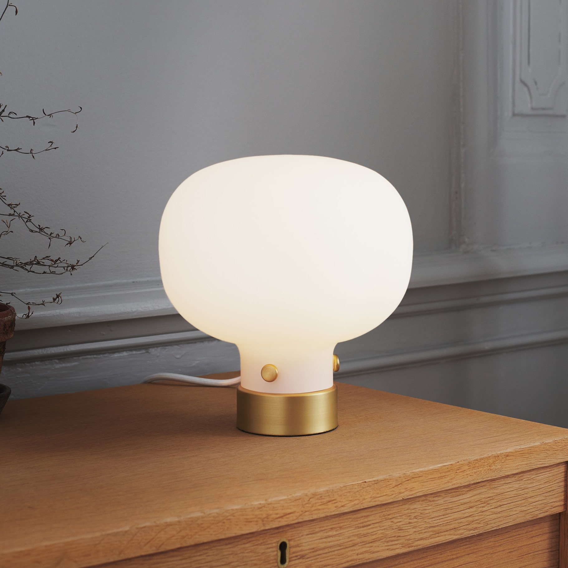 Design for the People Raito - lampe à poser - Ø ,2 cm - blanc et laiton