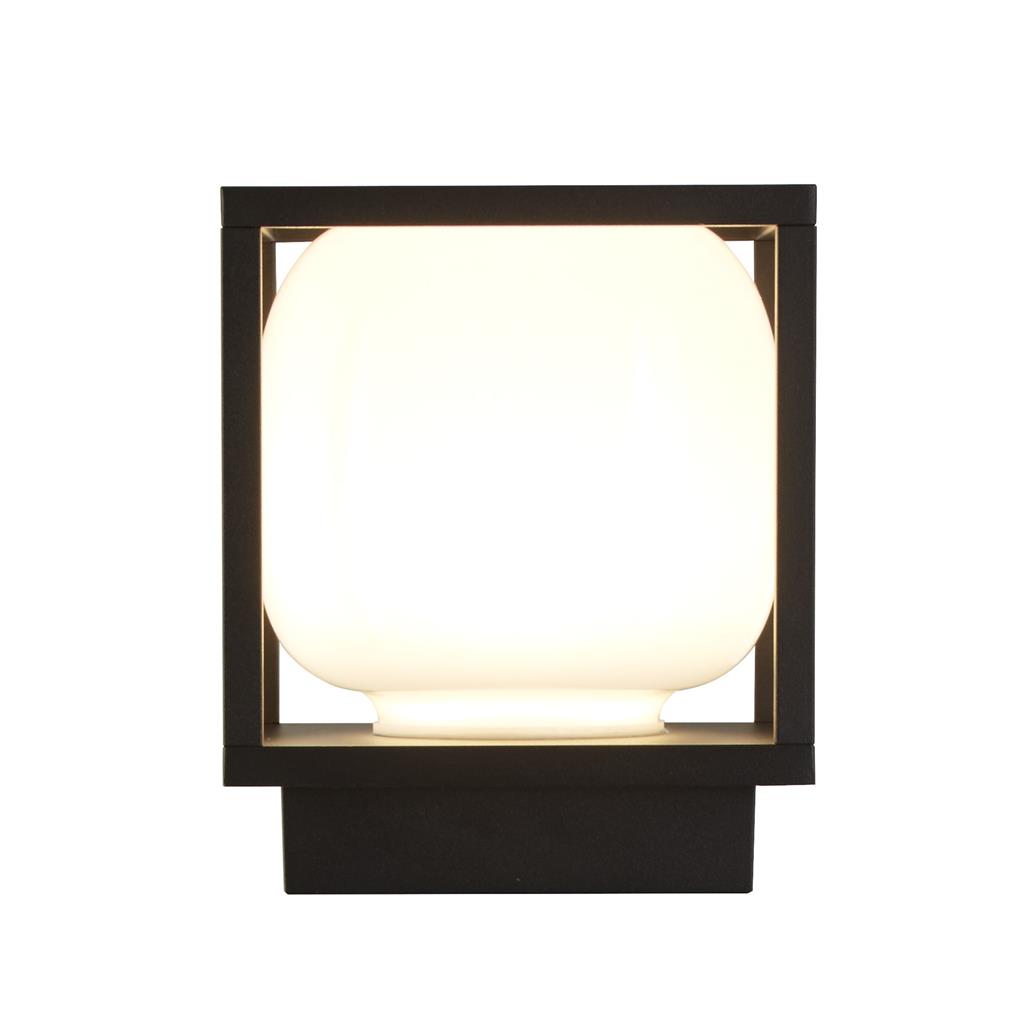 Projecteur Athens - applique d"extérieur - cm - LED 9 W incluse - IP54 - noir et opale