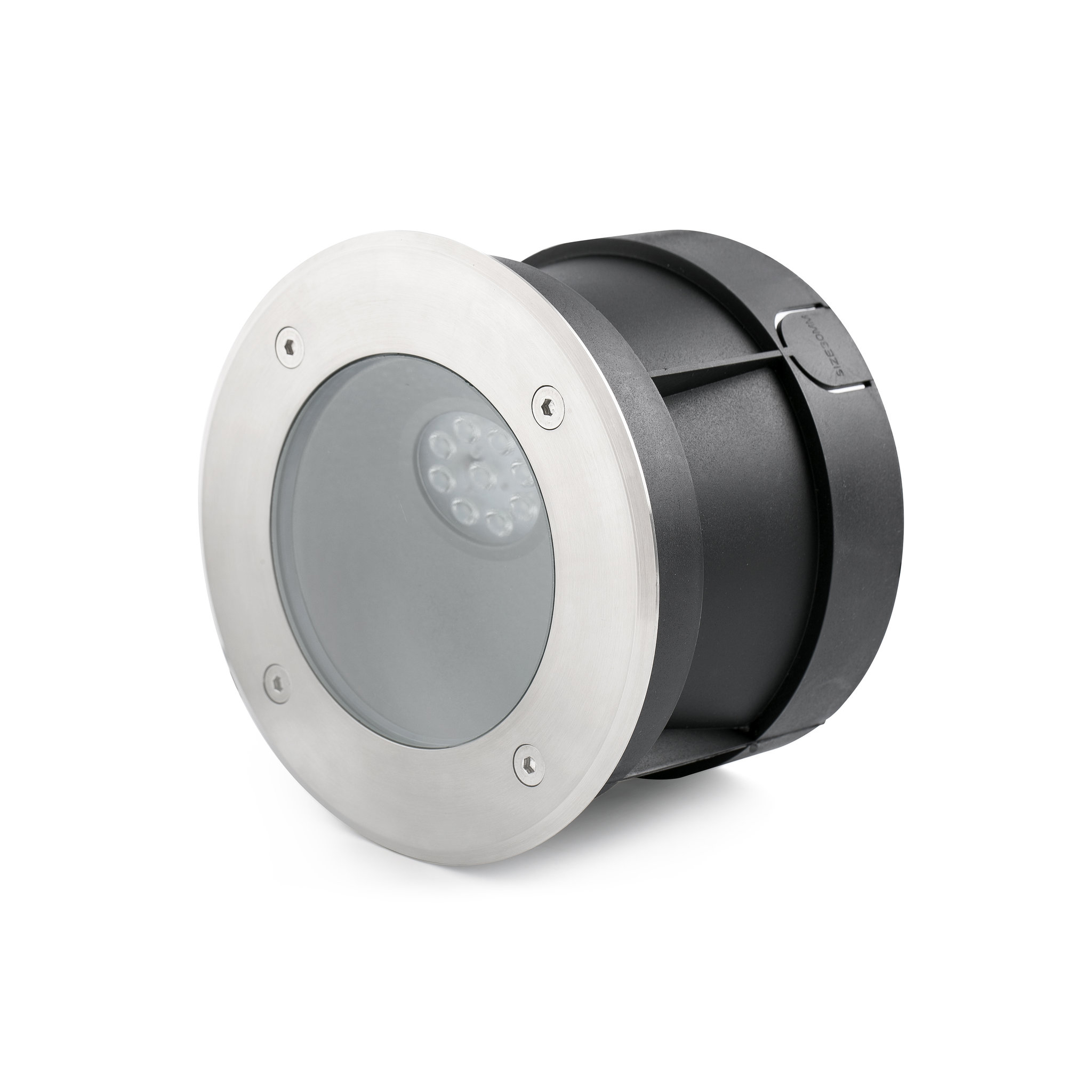 Faro Salt Asimetric - spot rond pour l"extérieur - Ø 180 mm, Ø 170 mm à encastrer - 9W LED inclus - IP67 - acier inoxydable satiné