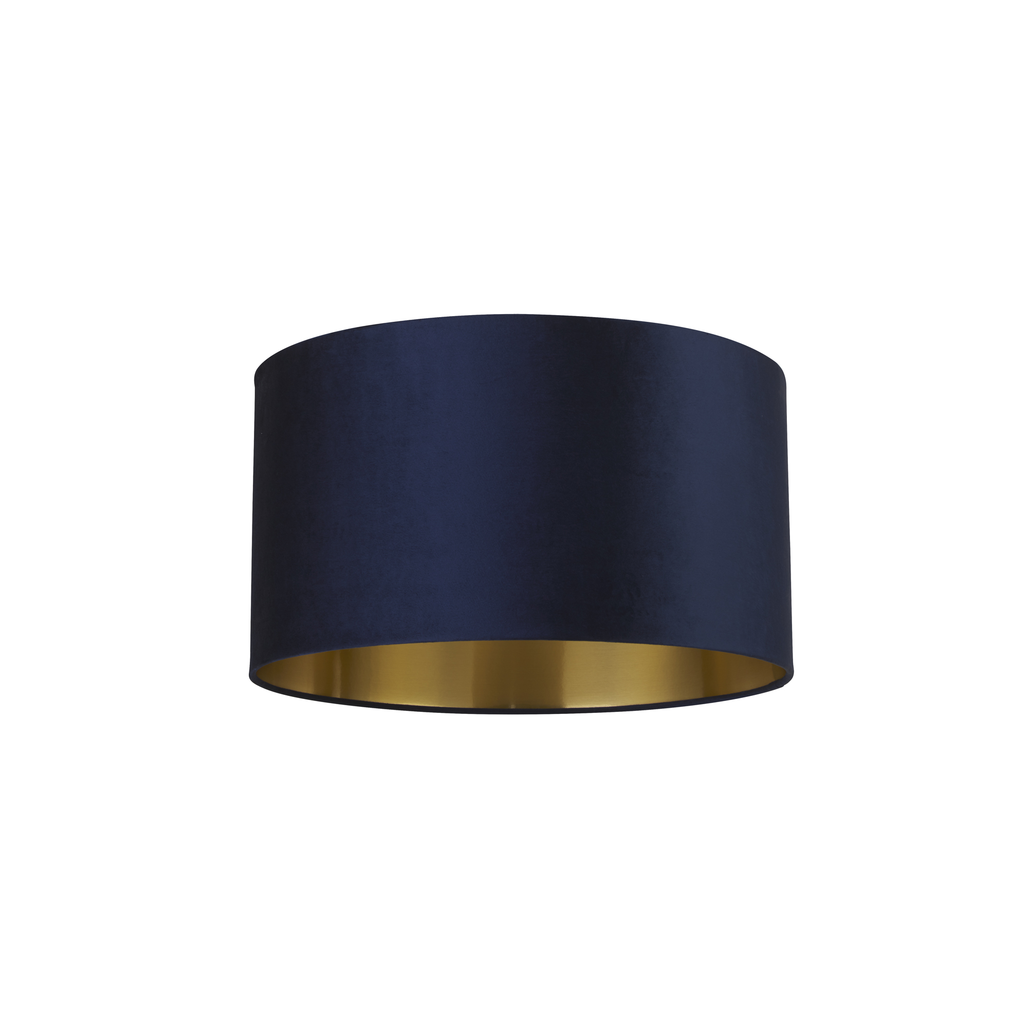 Searchlight Drum Shade - abat-jour - Ø cm - bleu marine et or brossé