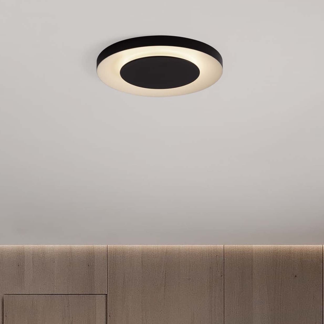 Nova Luce Pada - plafonnier - Ø cm - 37W dimmable LED inclus - noir sablé et blanc