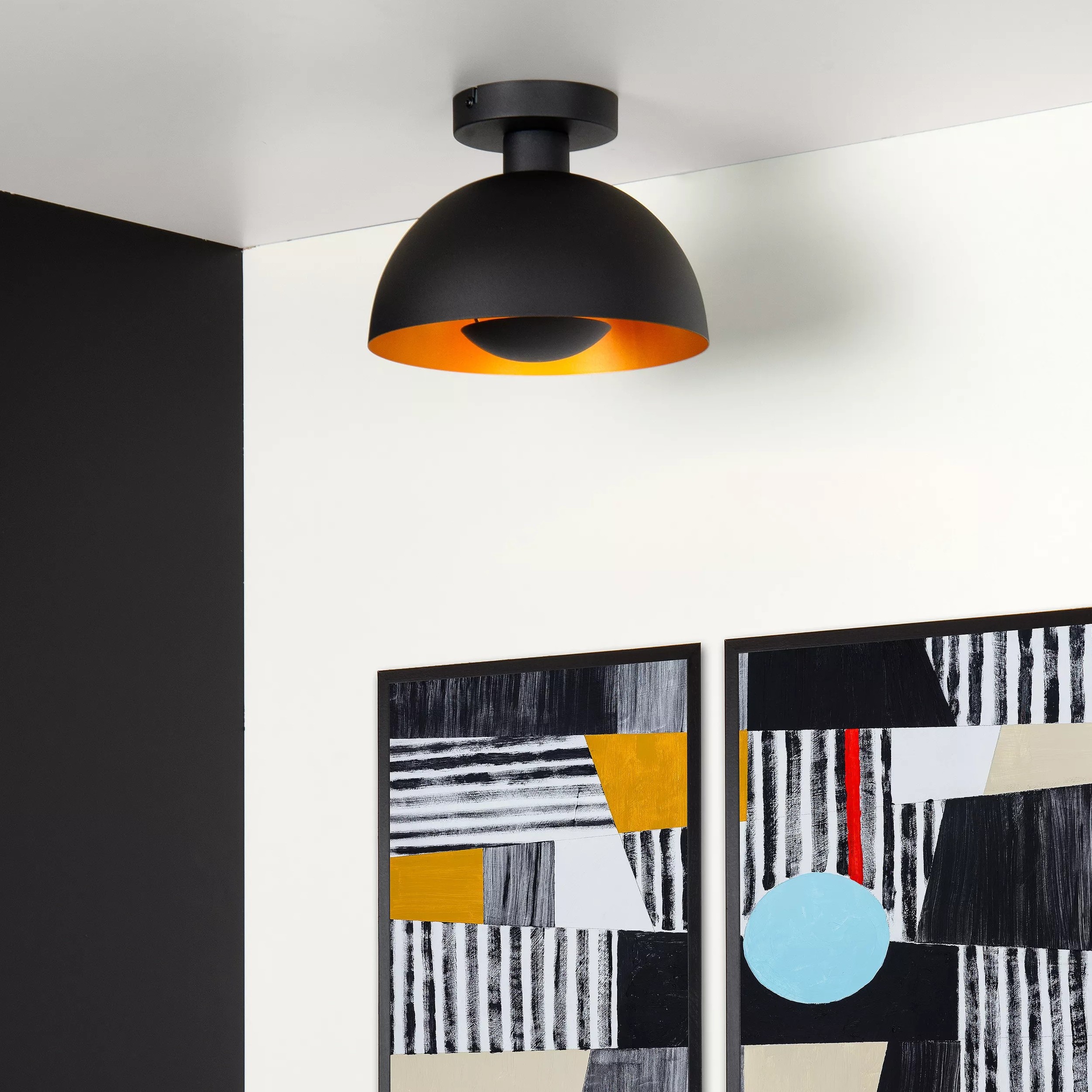 Lucide Siemon - plafonnier - Ø25 x - noir