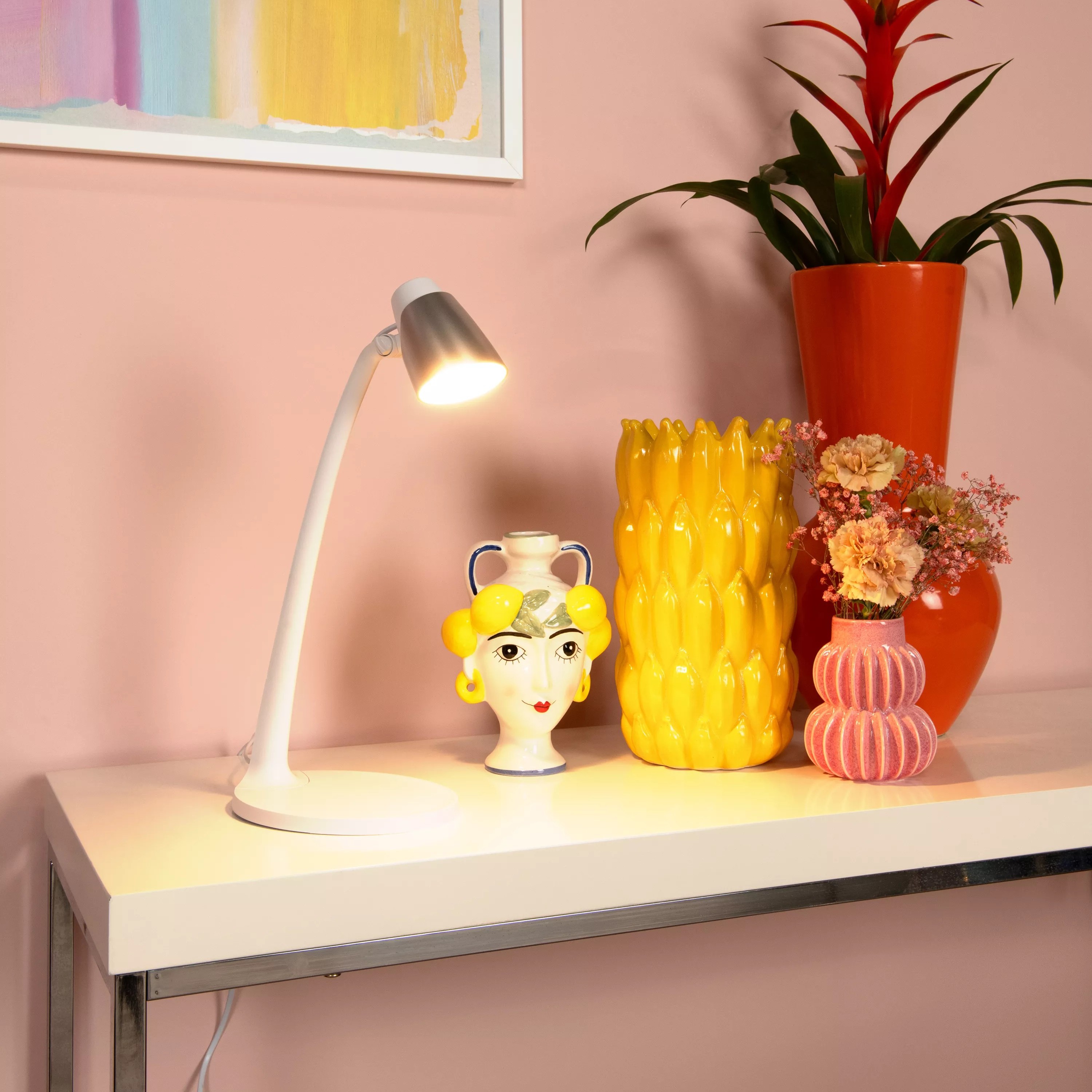 Lucide Ludo - lampe de bureau - 15,6 x 19,1 x 40,2 cm - 4,5W LED inclus - blanc