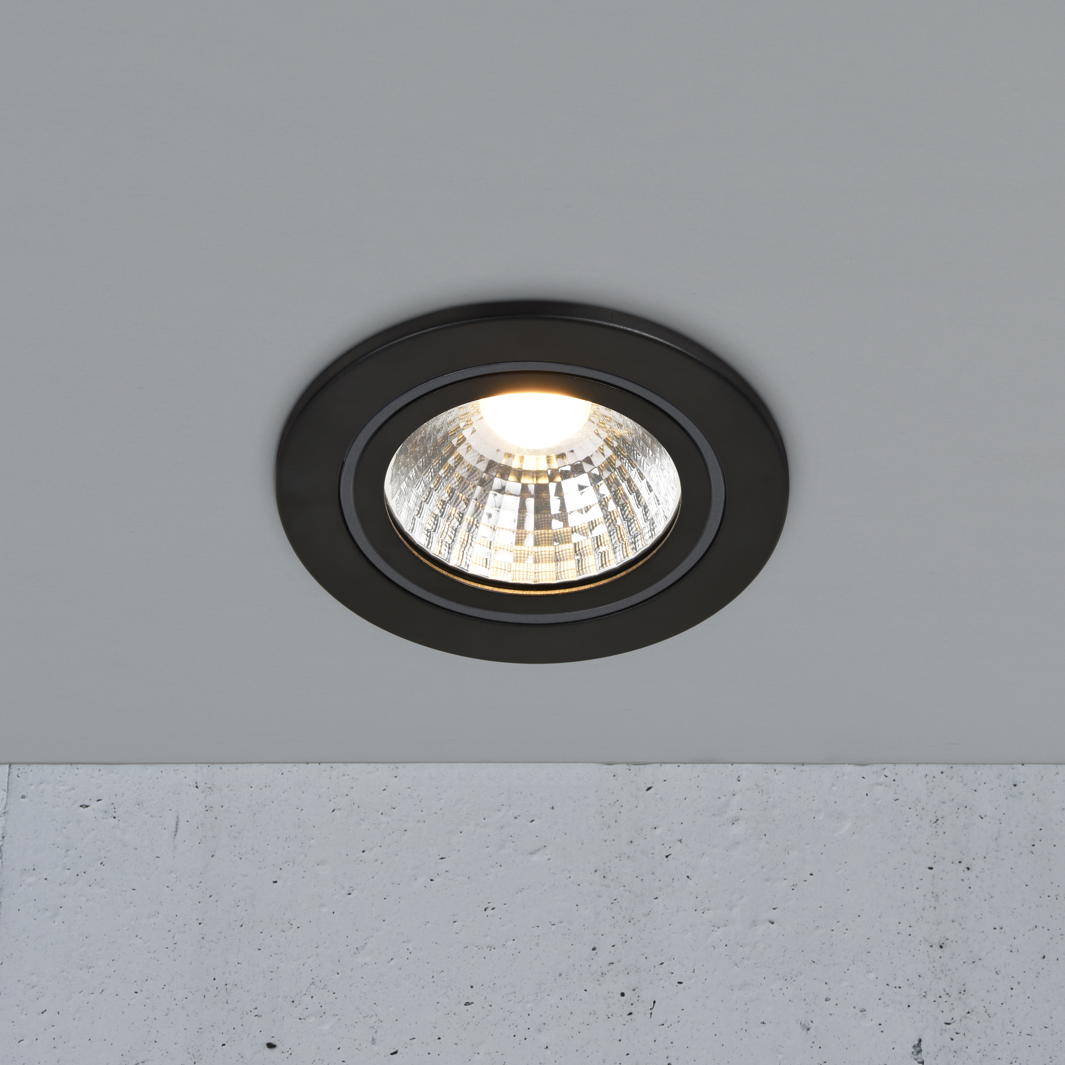 Nordlux Alec 1-Kit - spot encastré - Ø 95 mm, Ø 80 mm encastré - gradateur 3 niveaux - 6,1W LED inclus - IP44 - noir