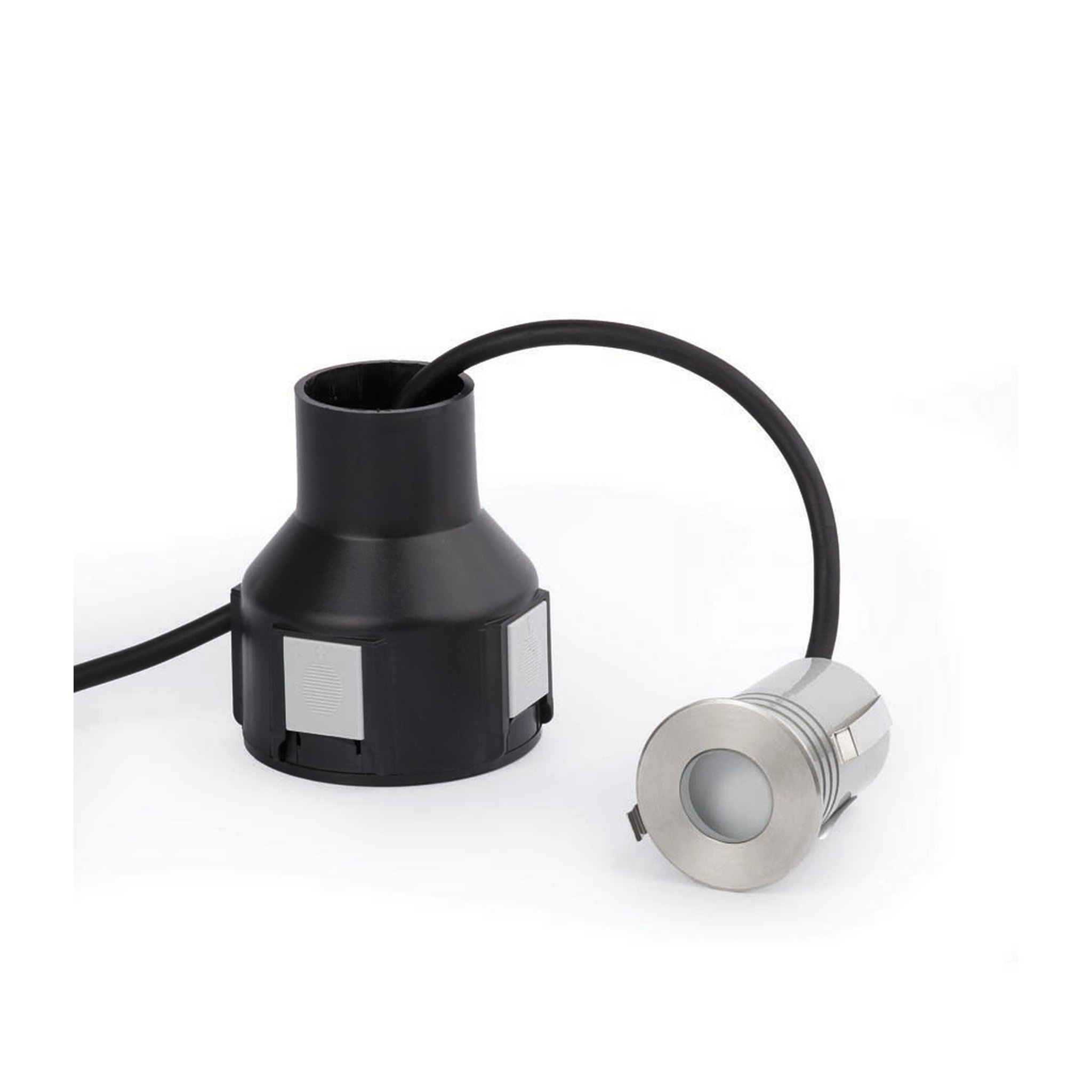 Faro Crosby - spot rond pour l"extérieur II - Ø 55 mm, Ø 80 mm à encastrer - 2W LED inclus - IP67 - acier inoxydable satiné