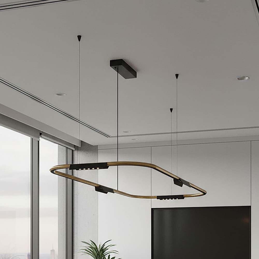 VK Lighting Core - lampe suspendue - 62,8 x 156,8 x 112,8 cm - 25W dimmable LED inclus - or et noir
