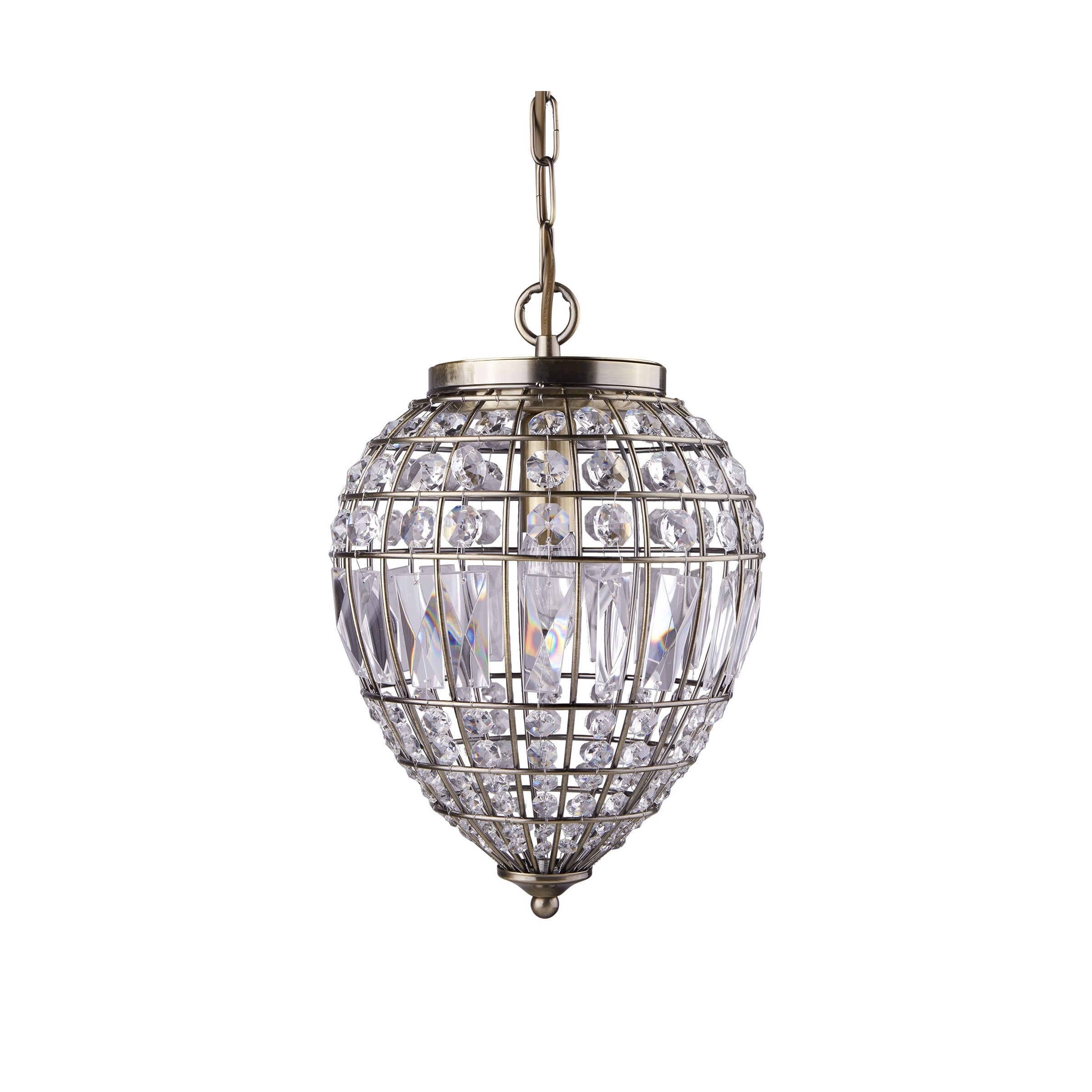 Searchlight Pineapple - lampe suspendue - Ø cm - laiton antique