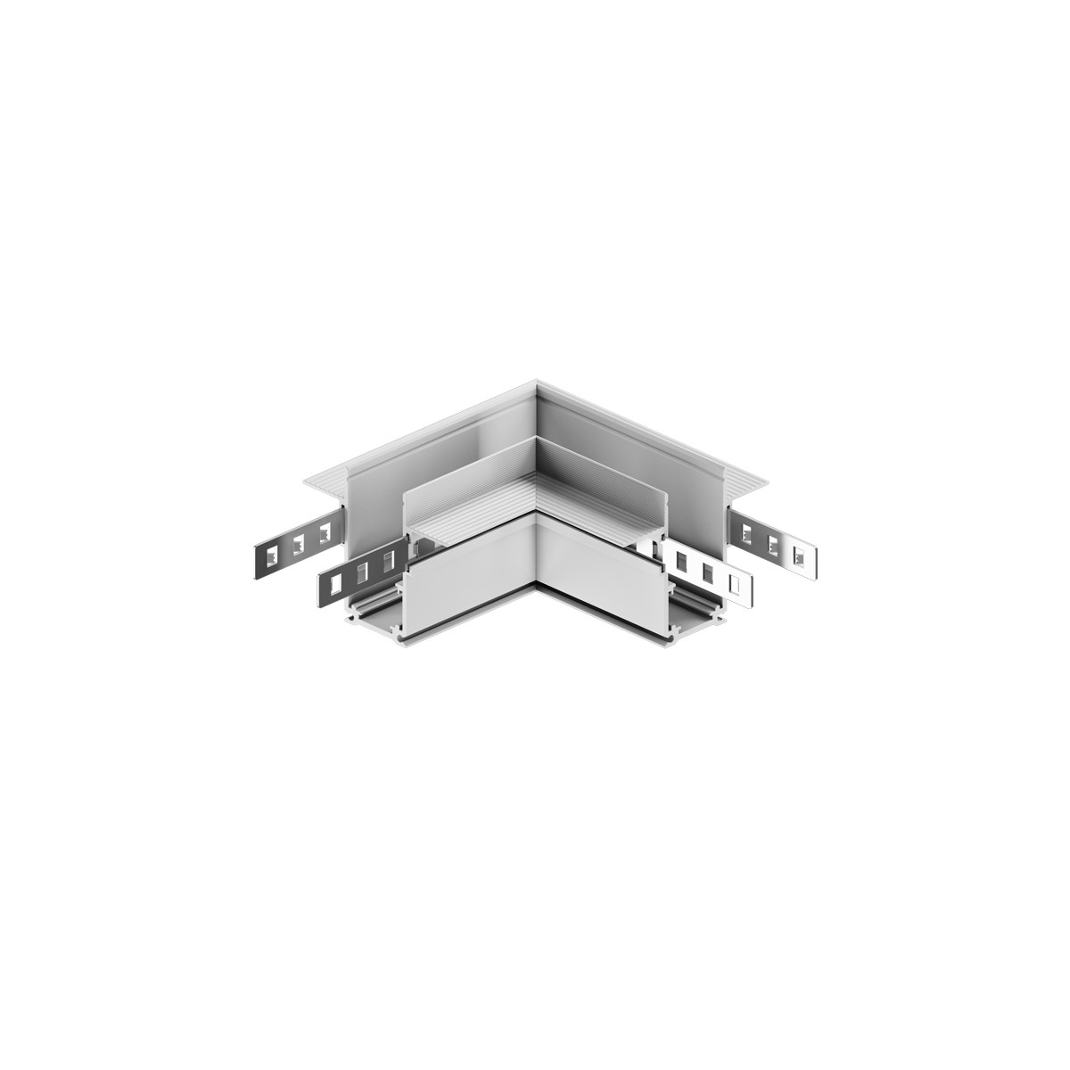 VK Lighting Eiva - système de rail magnétique - profilé d"angle d"encastrement horizontal pour plaques de plâtre de 12 mm - x 5, - dimmable DALI - blanc
