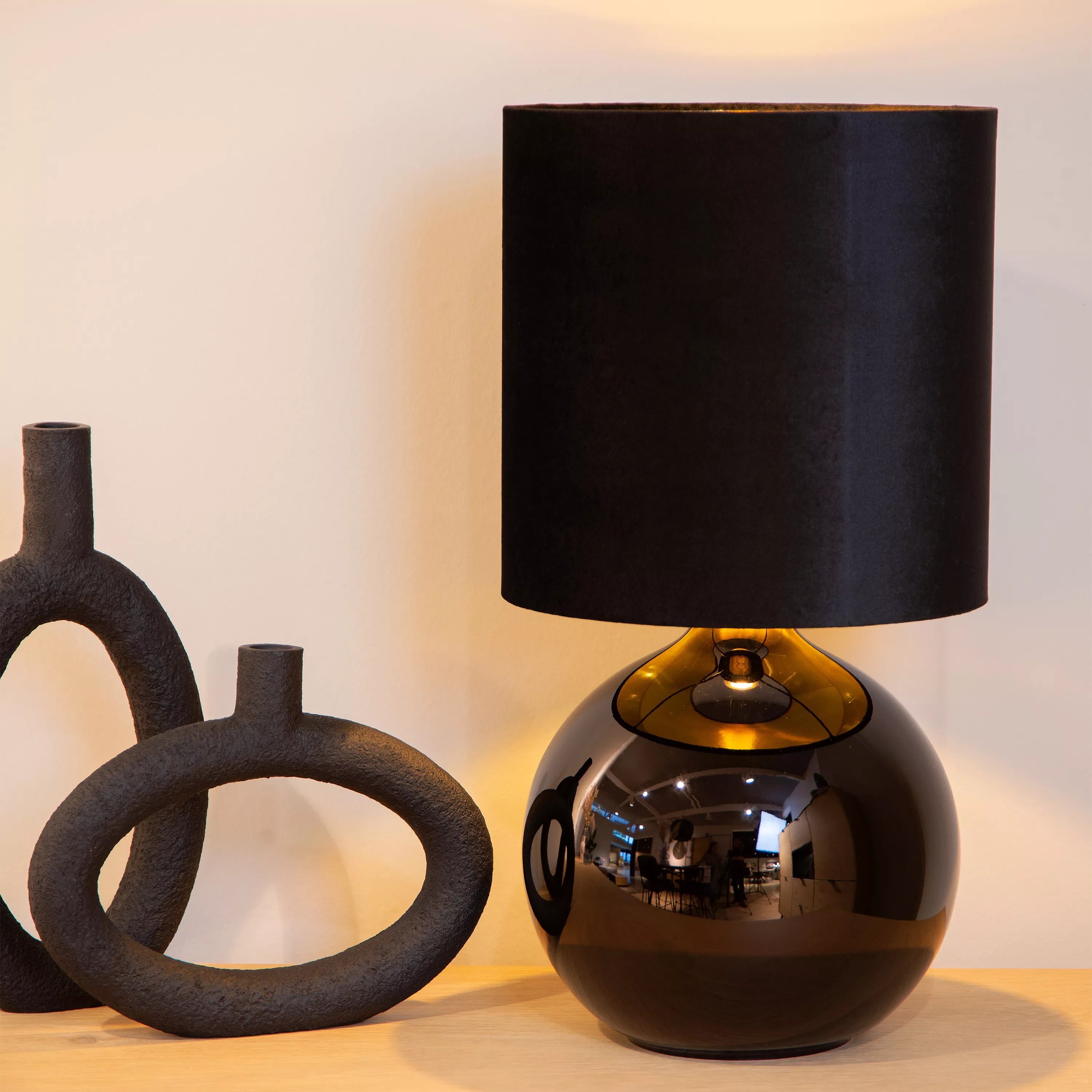 Lucide Esterad - lampe à poser - Ø ,5 cm - noir