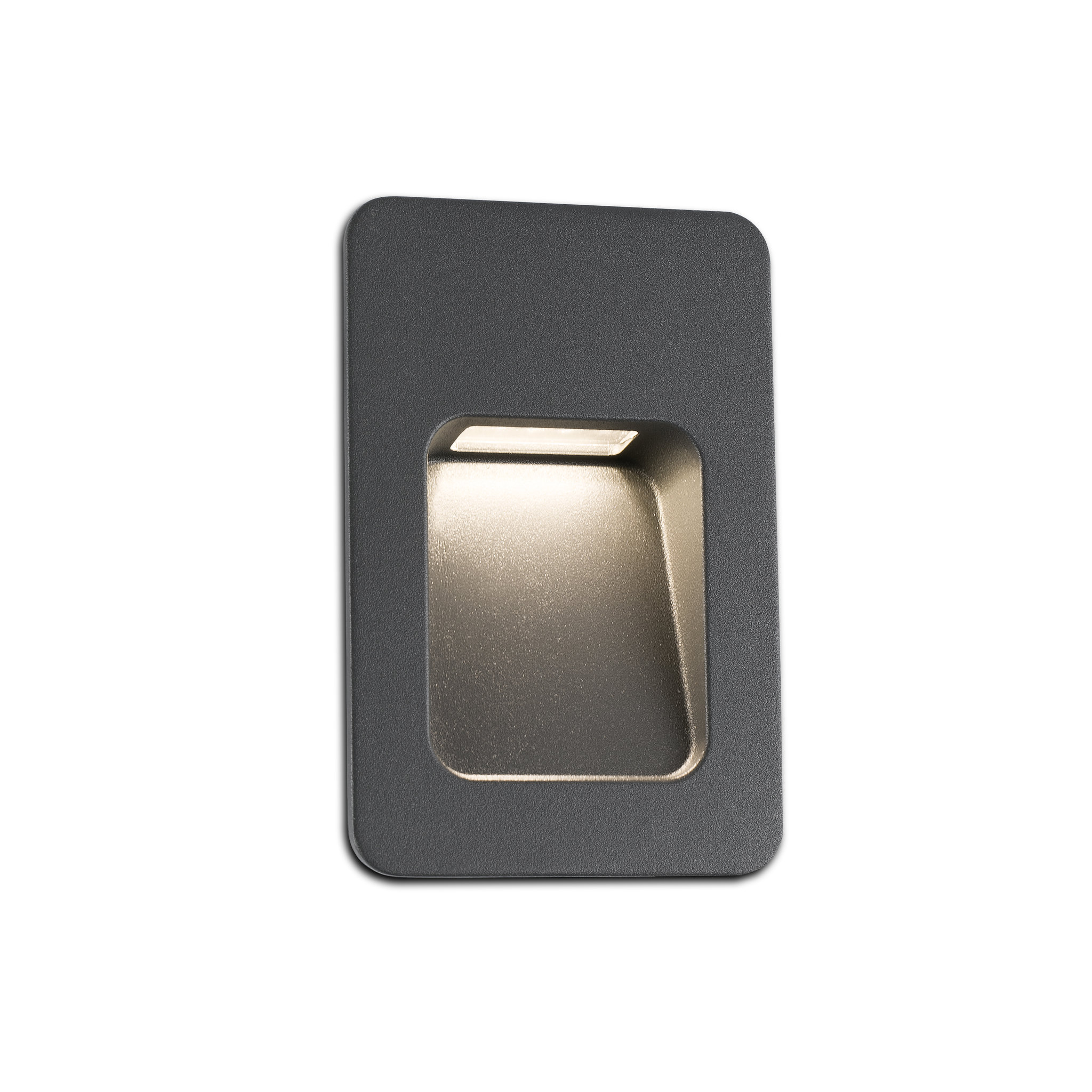 Faro Nase - applique encastrée - ,7 x 13,5 cm - 3W LED inclus - IP44 - gris foncé
