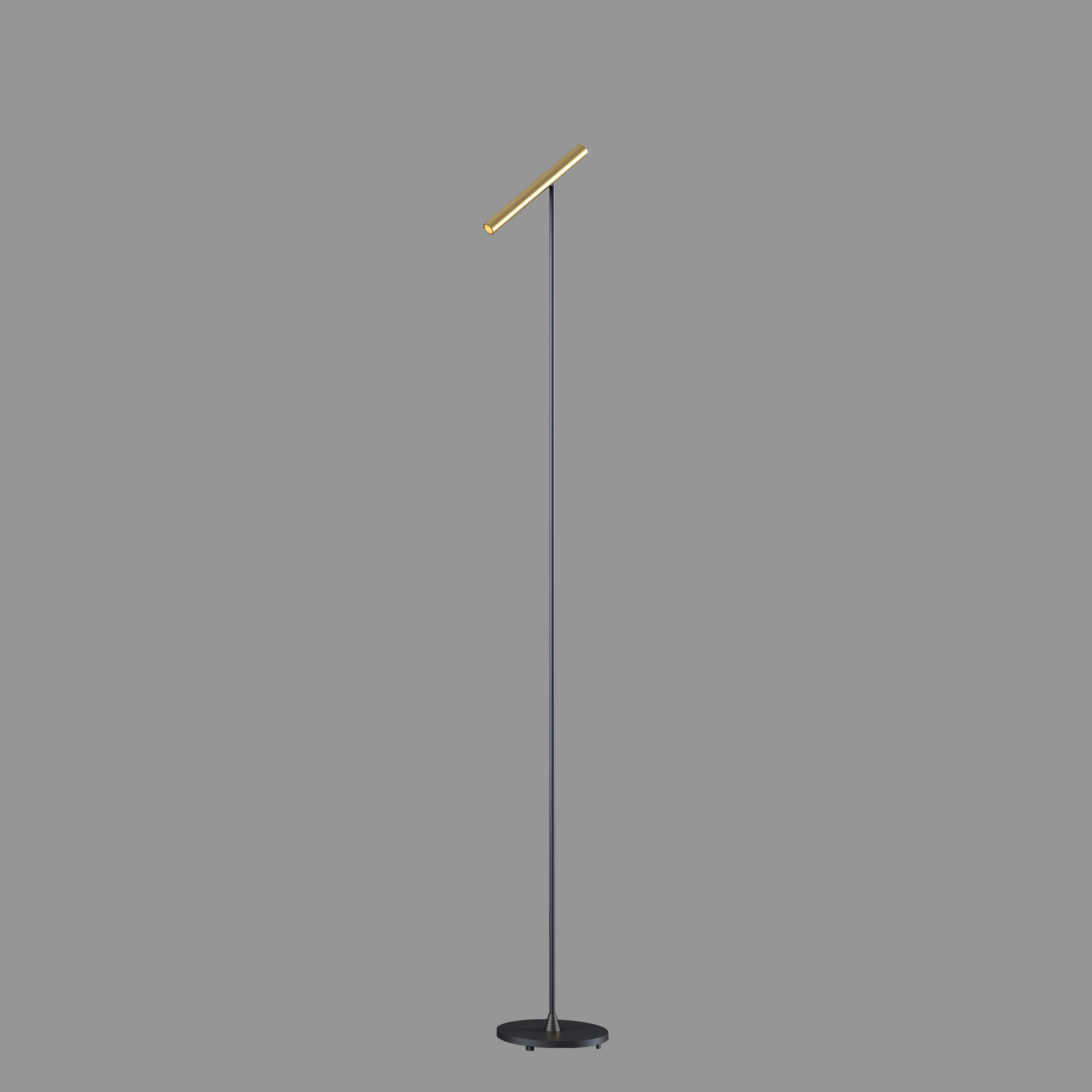 Artdelight Kansas - lampadaire - x - 6W dimmable LED inclus - noir et or chaud
