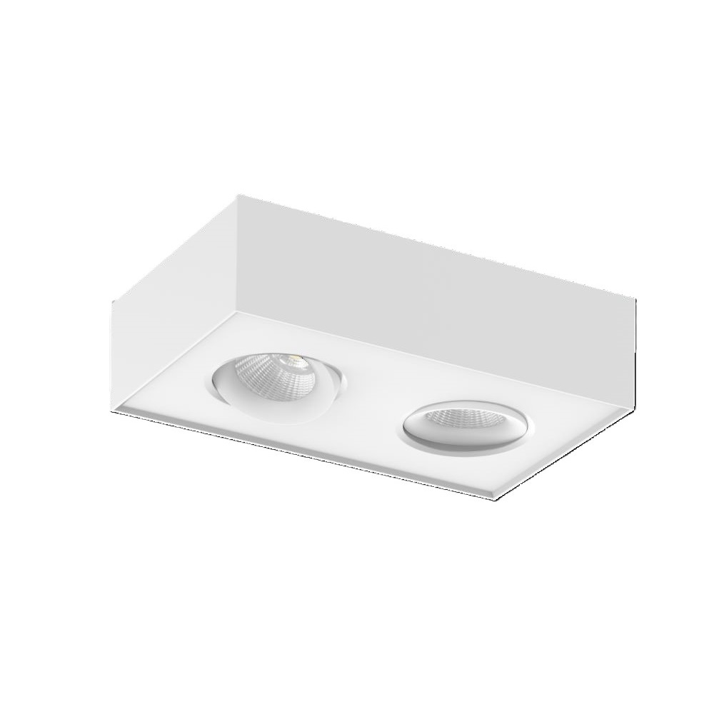 Artdelight Brooklyn2 - spot en saillie - 13,5 x 22,4 x 6 cm - W LED dimmable inclus - blanc