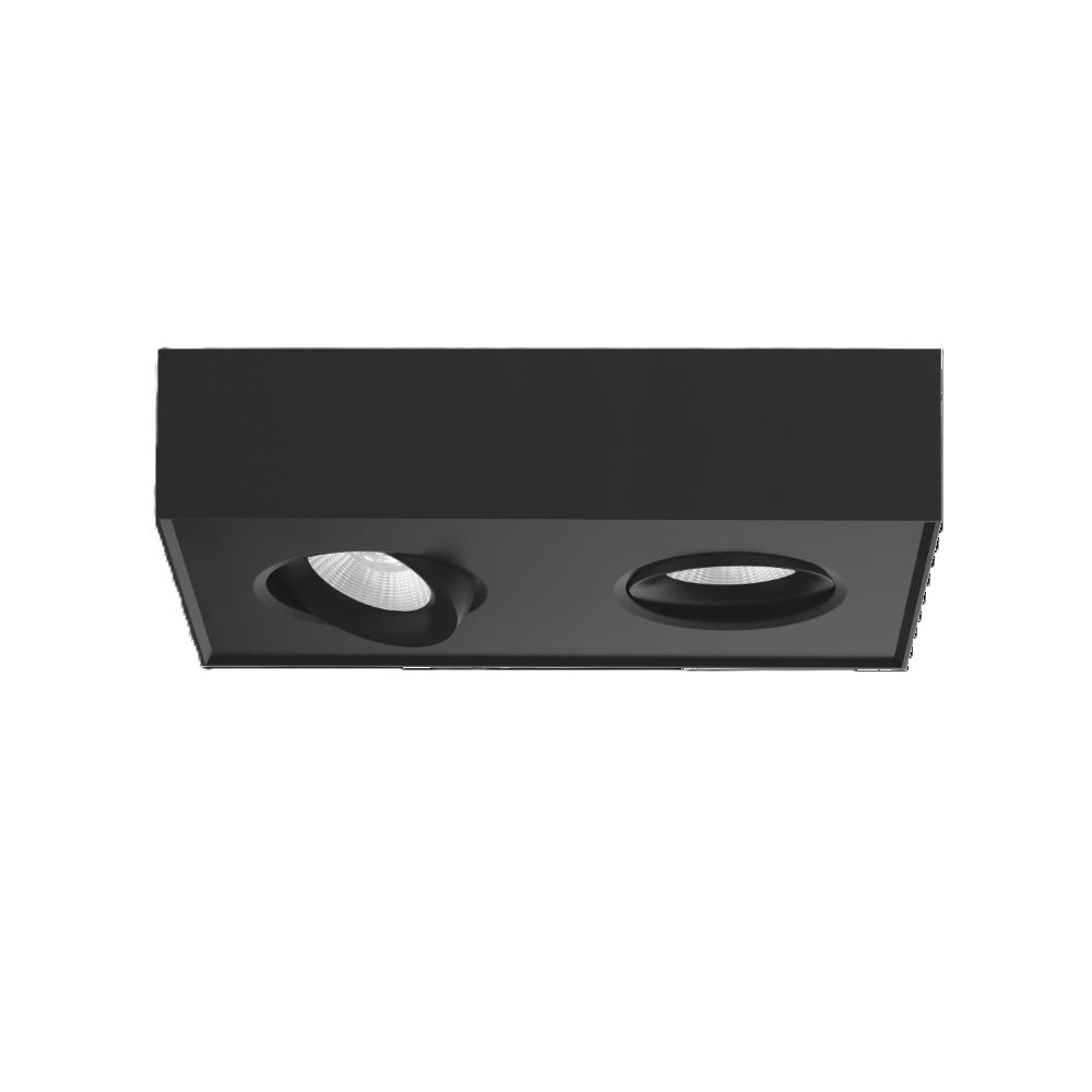 Artdelight Brooklyn2 - spot en saillie - 13,5 x 22,4 x 6 cm - W LED dimmable inclus - noir