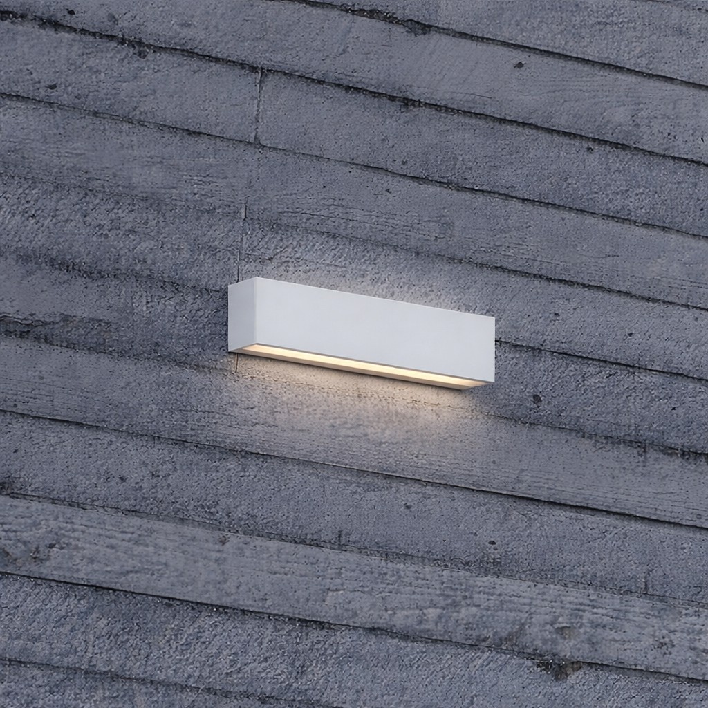 Nova Luce Allure - applique murale extérieure - ,5 x 5,1 cm - 22W LED inclus - IP65 - blanc sablé