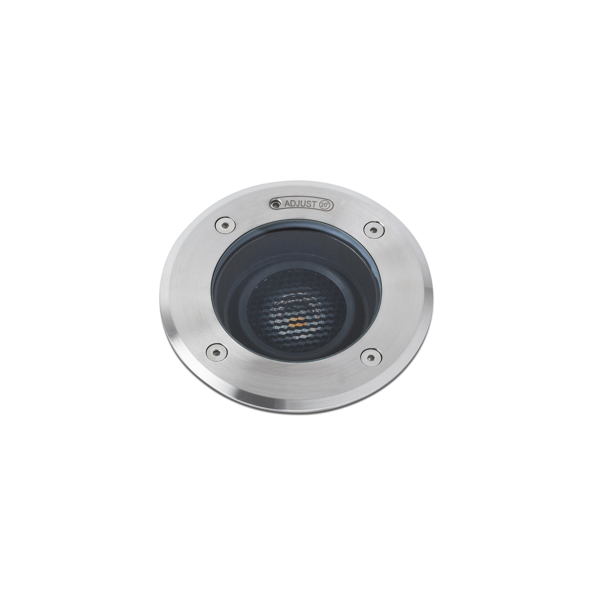 Faro Geiser Orientable - spot rond pour l"extérieur - Ø 180 mm, Ø 165 mm à encastrer - 15W LED inclus - IP67 - acier inoxydable satiné - 38 degrés