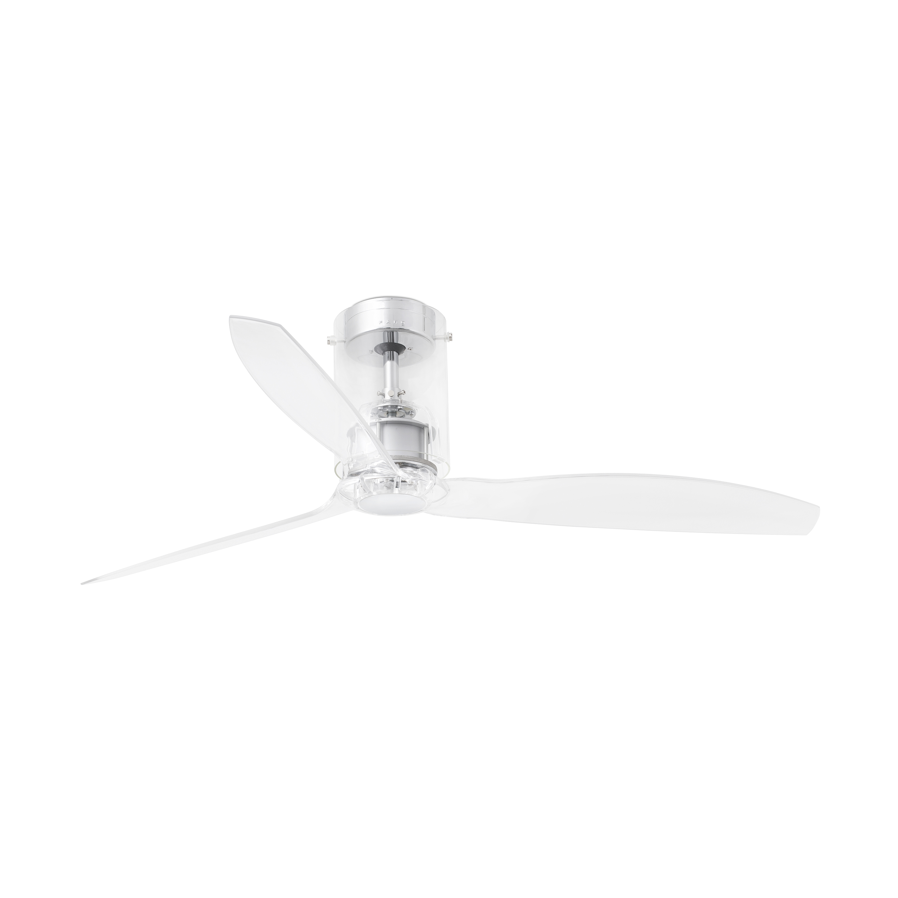 Faro Mini Tube - ventilateur de plafond avec télécommande - Ø - chrome et transparent