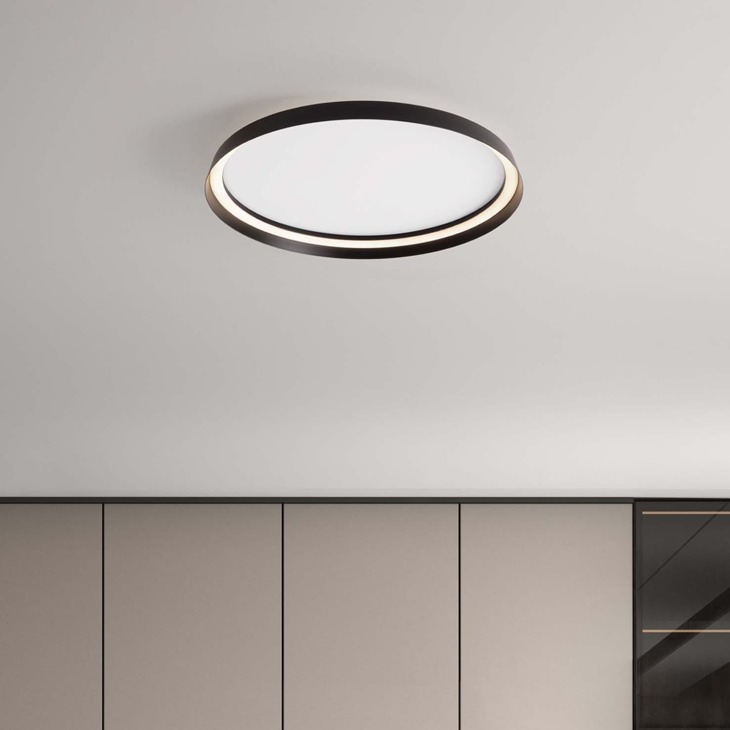 Nova Luce Ormi - plafonnier - Ø cm - 48W dimmable LED inclus - noir sablé