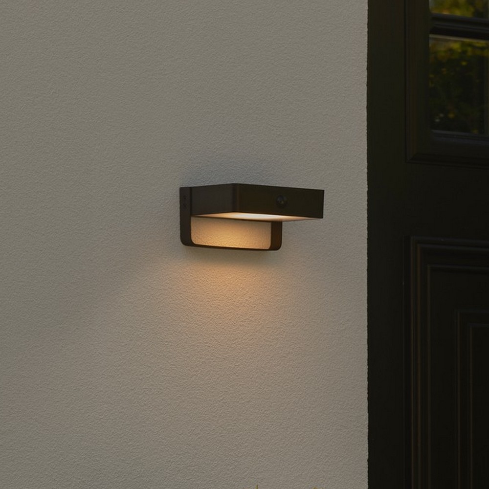Nordlux Saulio Solar - applique murale extérieure - 15,6 x 7,3 x 11,3 cm - 4,45W LED inclus - IP44 - noir