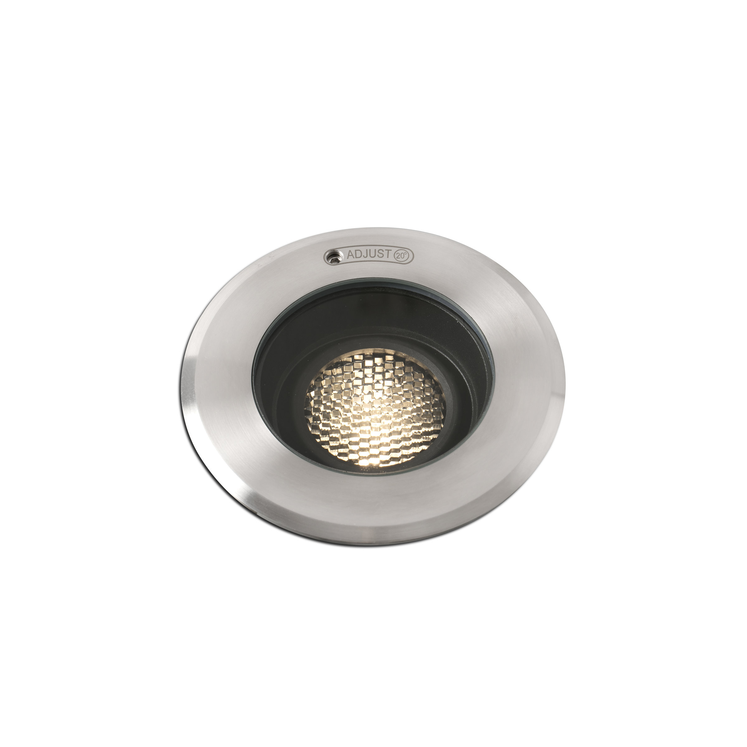 Faro Geiser Orientable - spot rond pour l"extérieur - Ø 130 mm, Ø 116 mm à encastrer - 7W LED inclus - IP67 - acier inoxydable satiné