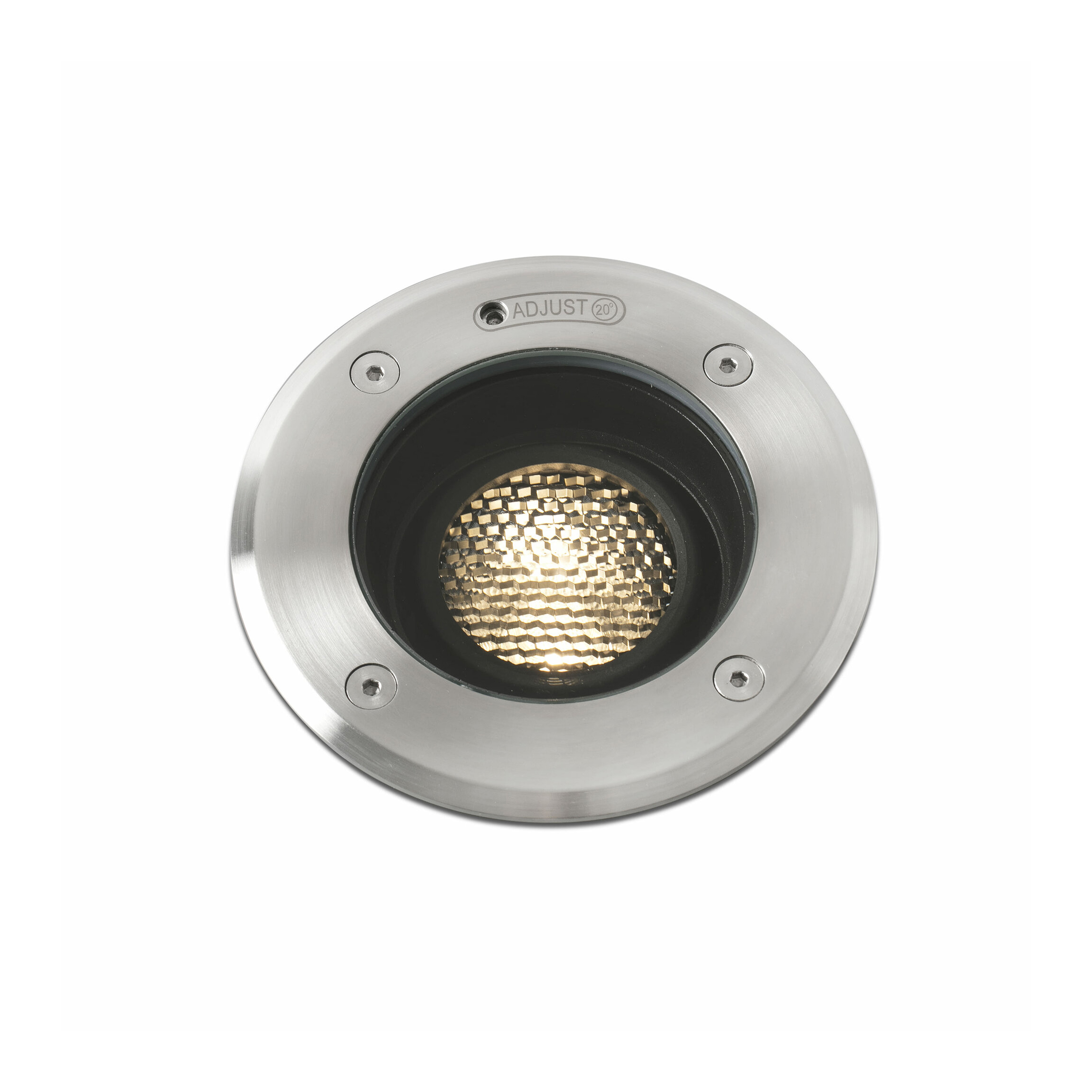 Faro Geiser Orientable - spot rond pour l"extérieur - Ø 130 mm, Ø 165 mm à encastrer - 7W LED inclus - IP67 - acier inoxydable satiné - 38 degrés