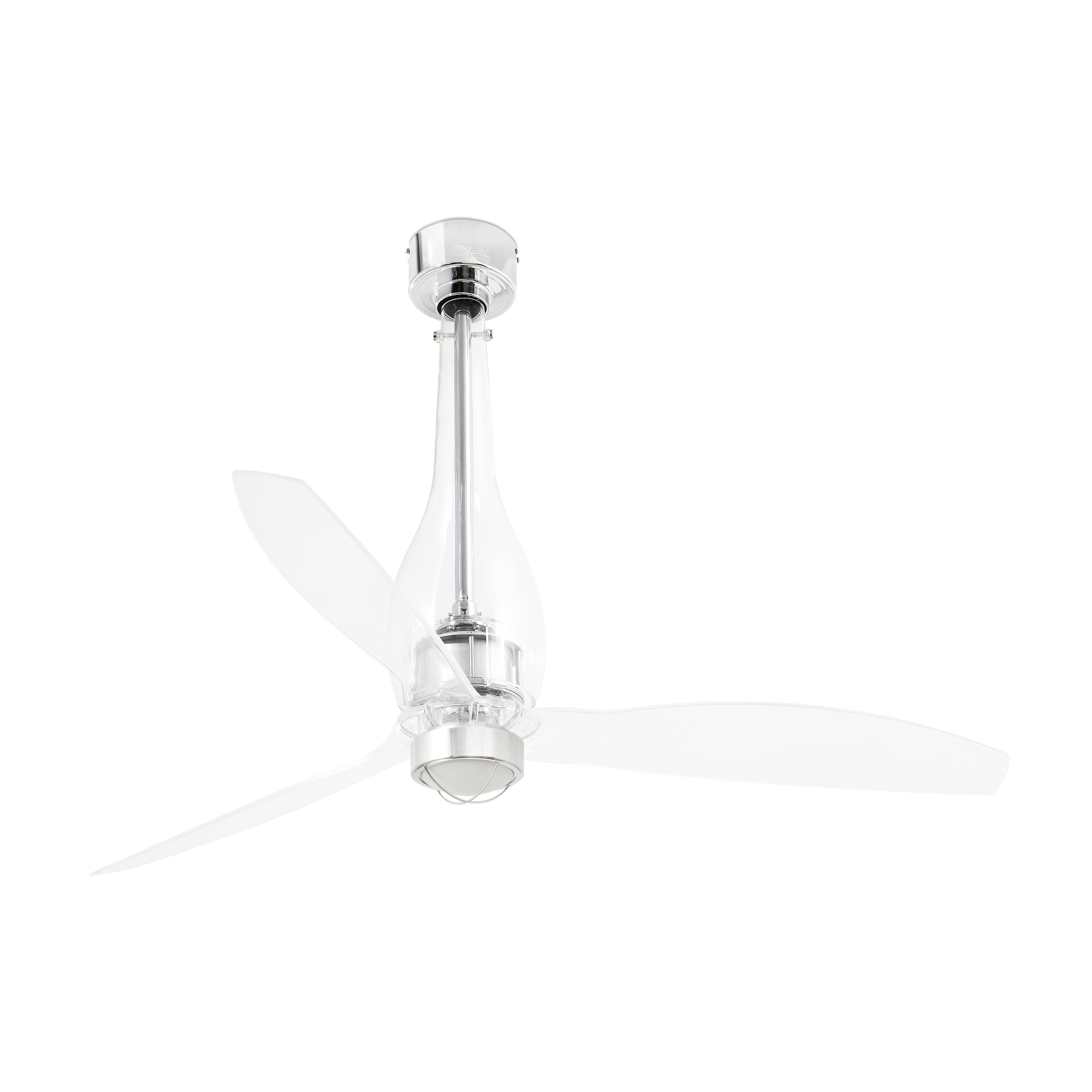 Faro Eterfan - ventilateur de plafond avec lumière et télécommande - Ø - 17W LED inclus - chrome et transparent