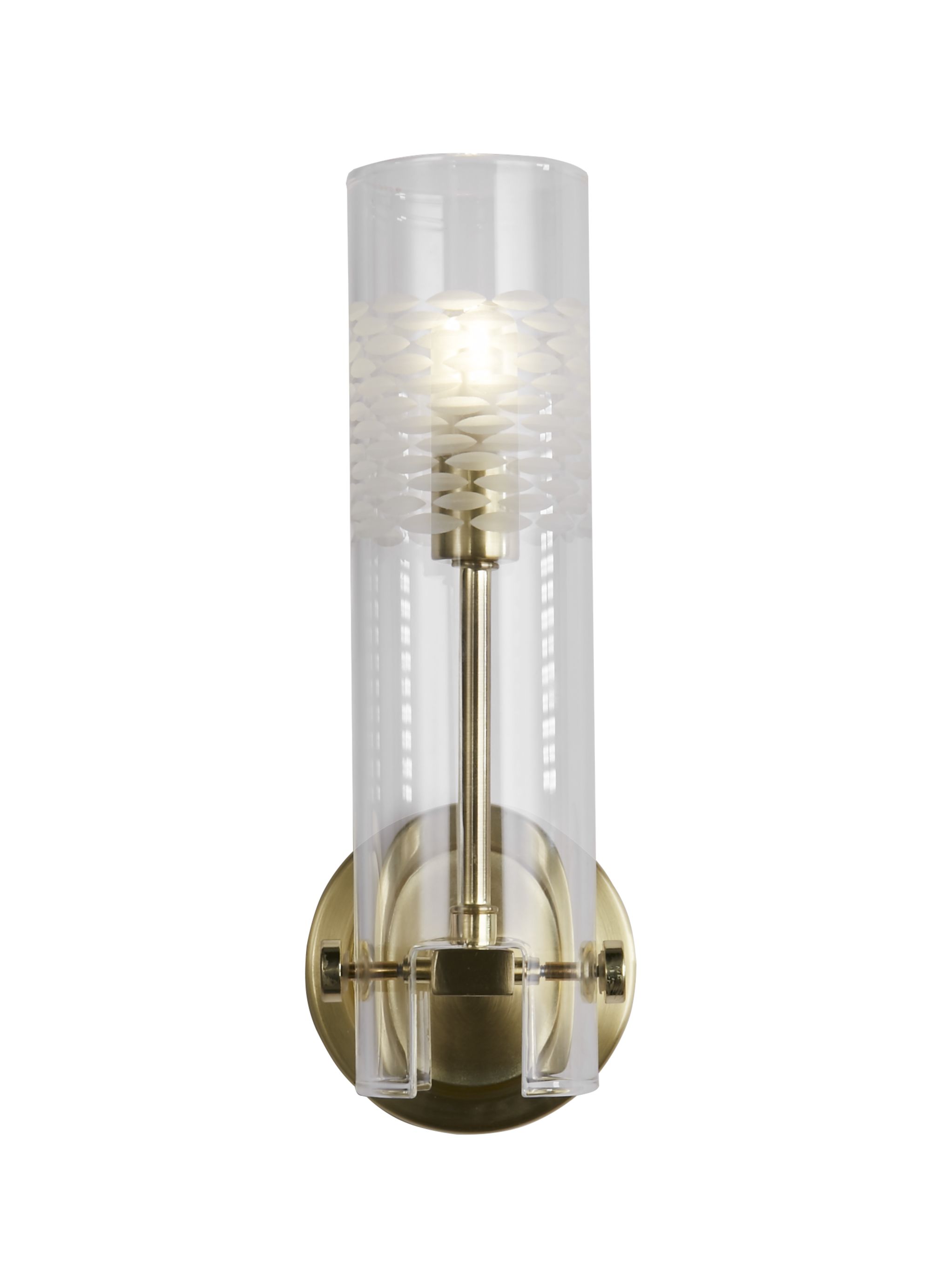 Searchlight Scope - applique murale - cm - IP44 - laiton satiné et transparent