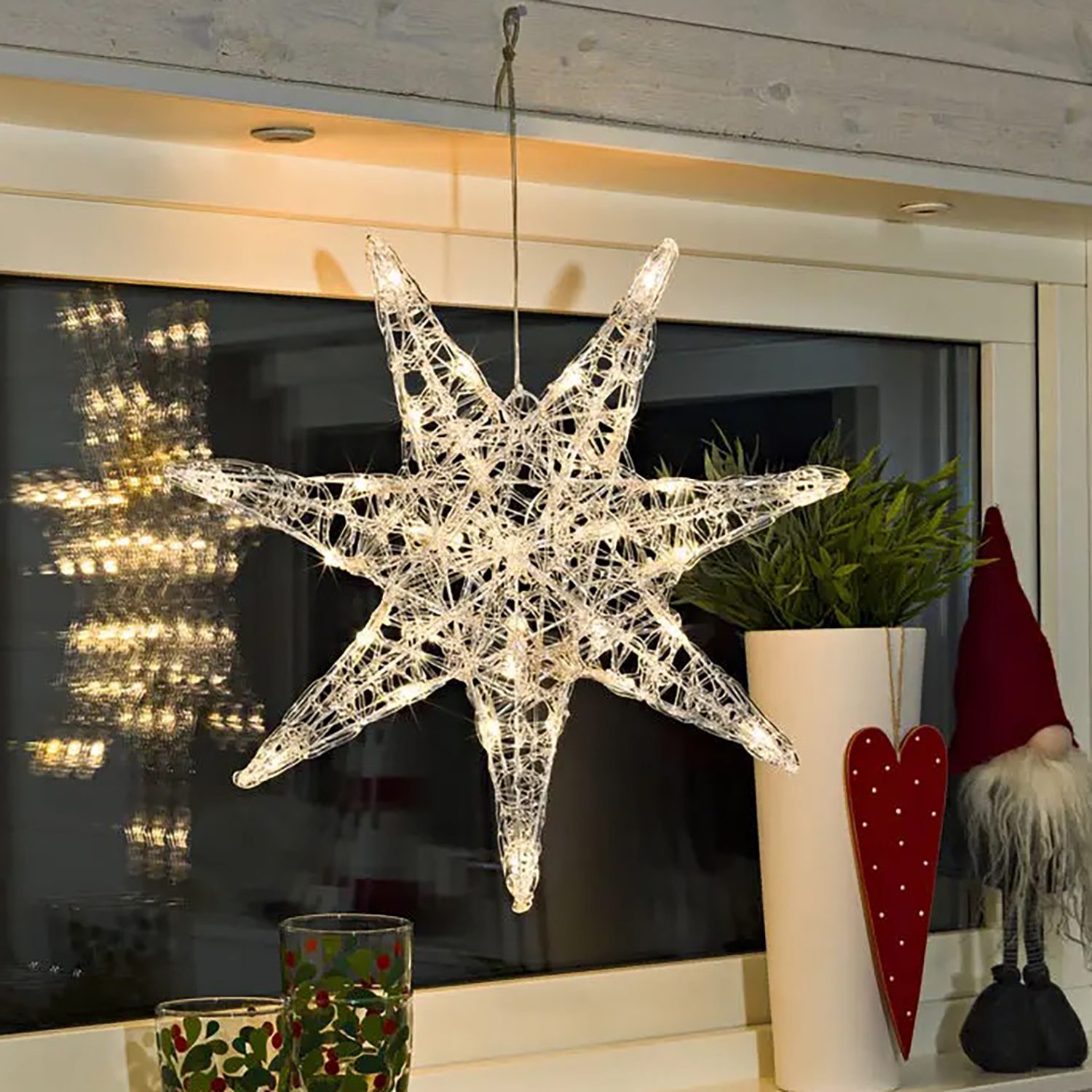 Konstsmide Lumières de Noël - poinsettia - ,5 x - transparent