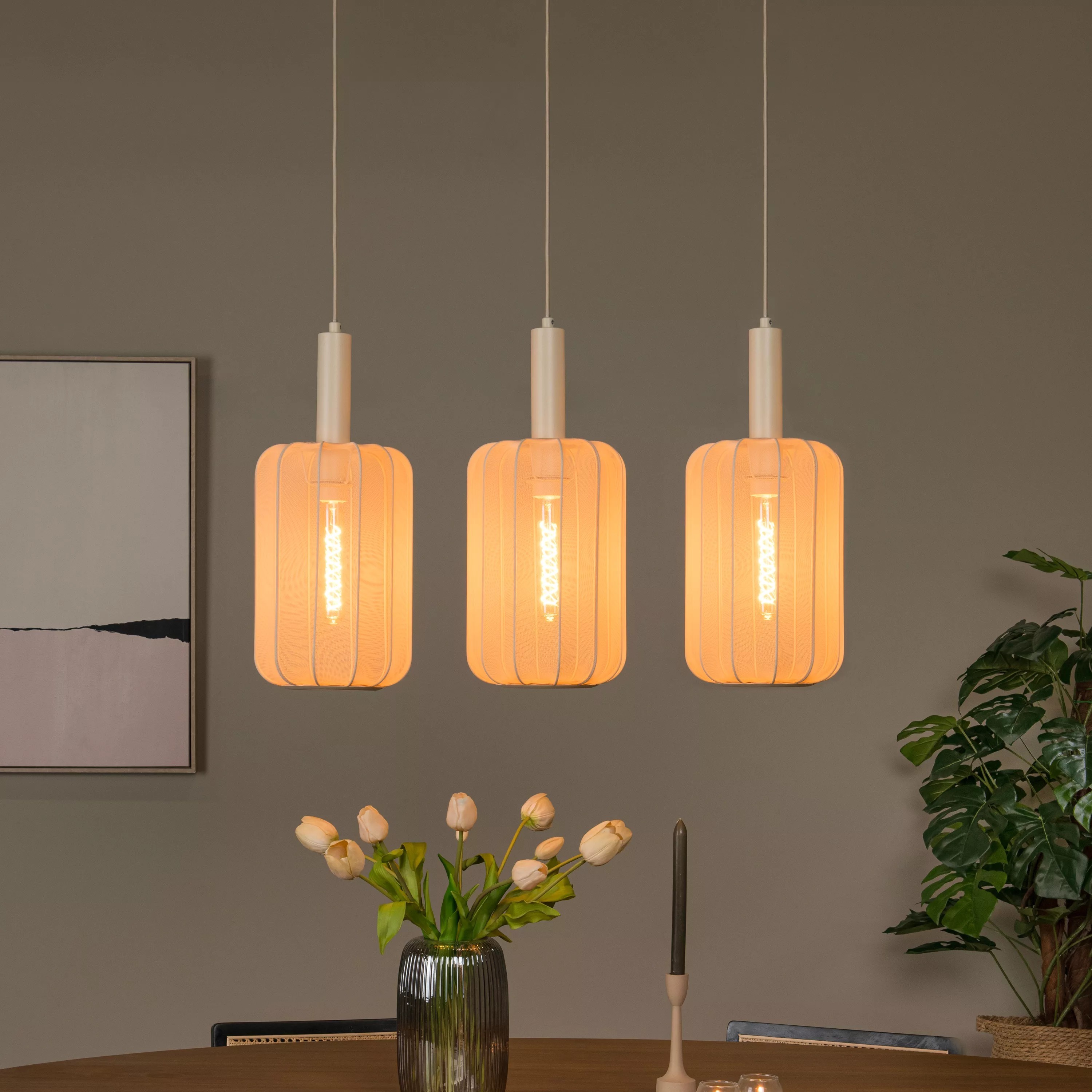 Lucide Corina - lampe suspendue 3L - x - beige
