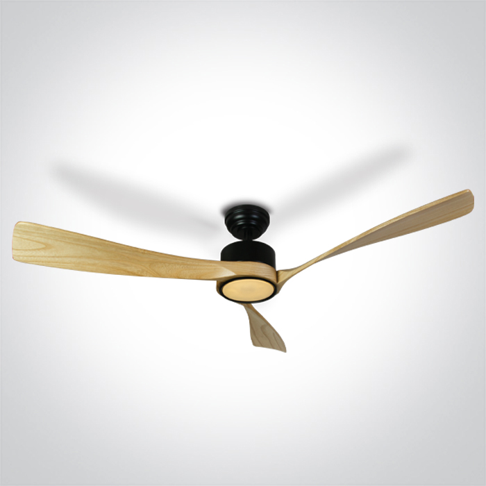 ONE Light Black Body - ventilateur de plafond avec lumière et télécommande - Ø cm - noir et marron clair — vue 4
