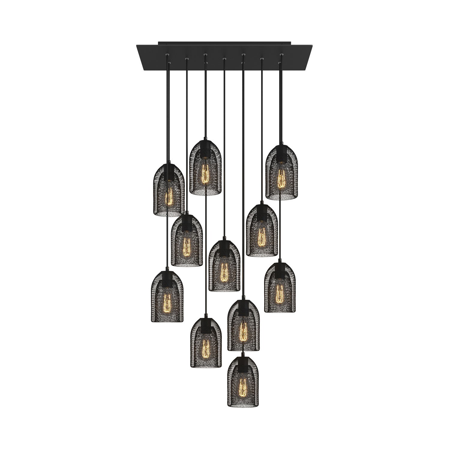 Creative Cables - lampe suspendue 11L - 67,5 x - noir