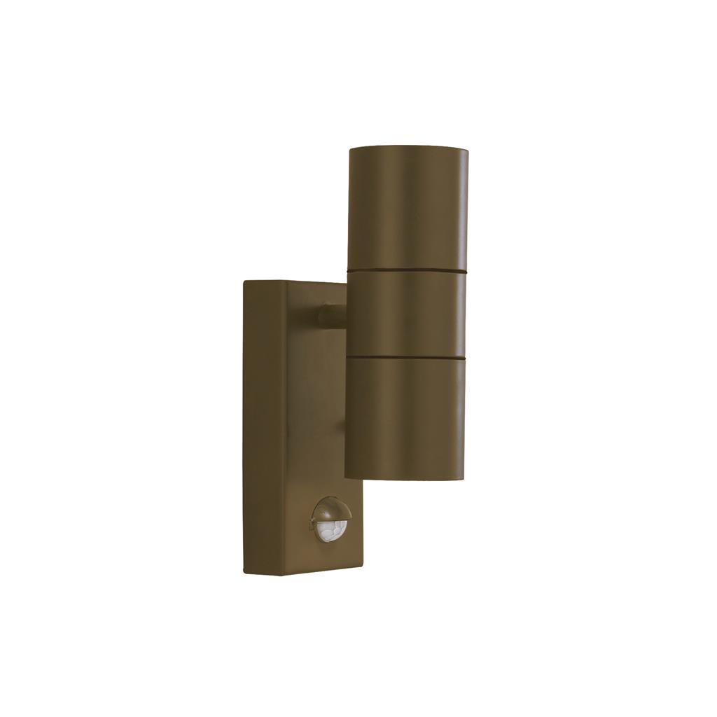 Searchlight Metro - lampe murale extérieure avec capteur PIR - cm - IP44 - brun rustique