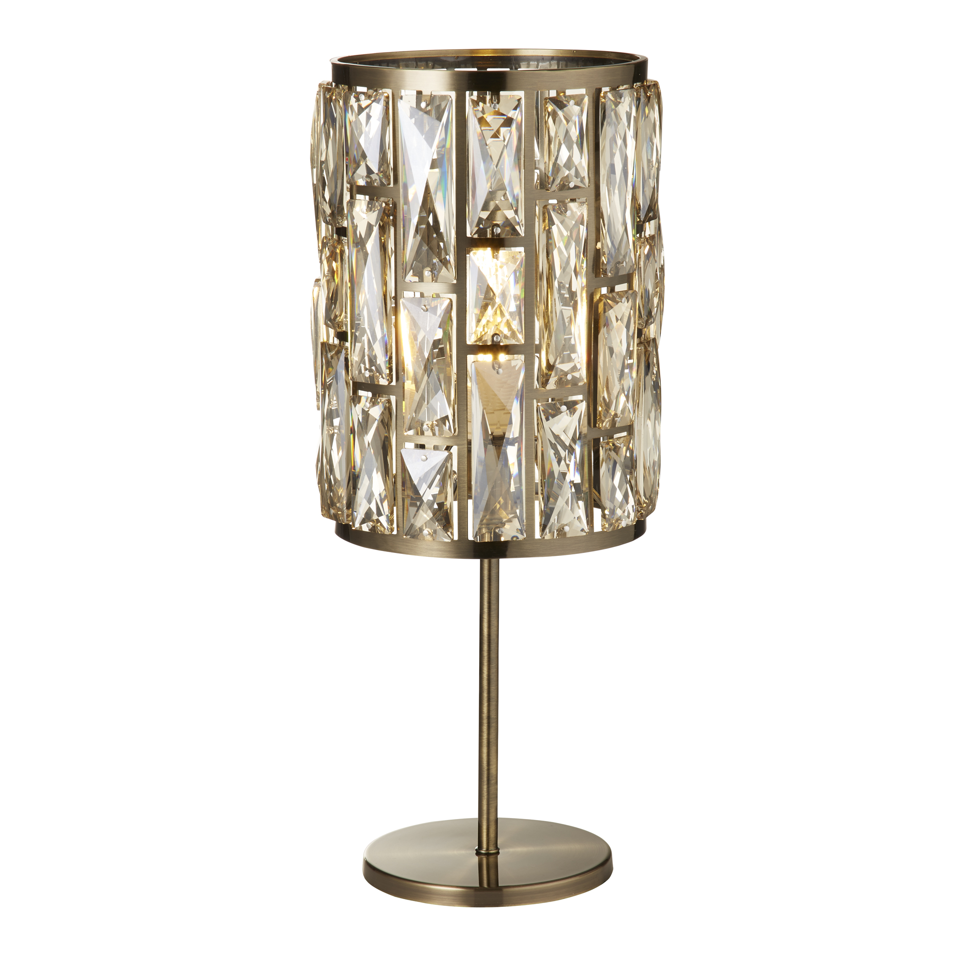 Searchlight Bijou - lampe à poser - Ø 19,5, x - laiton antique et champagne