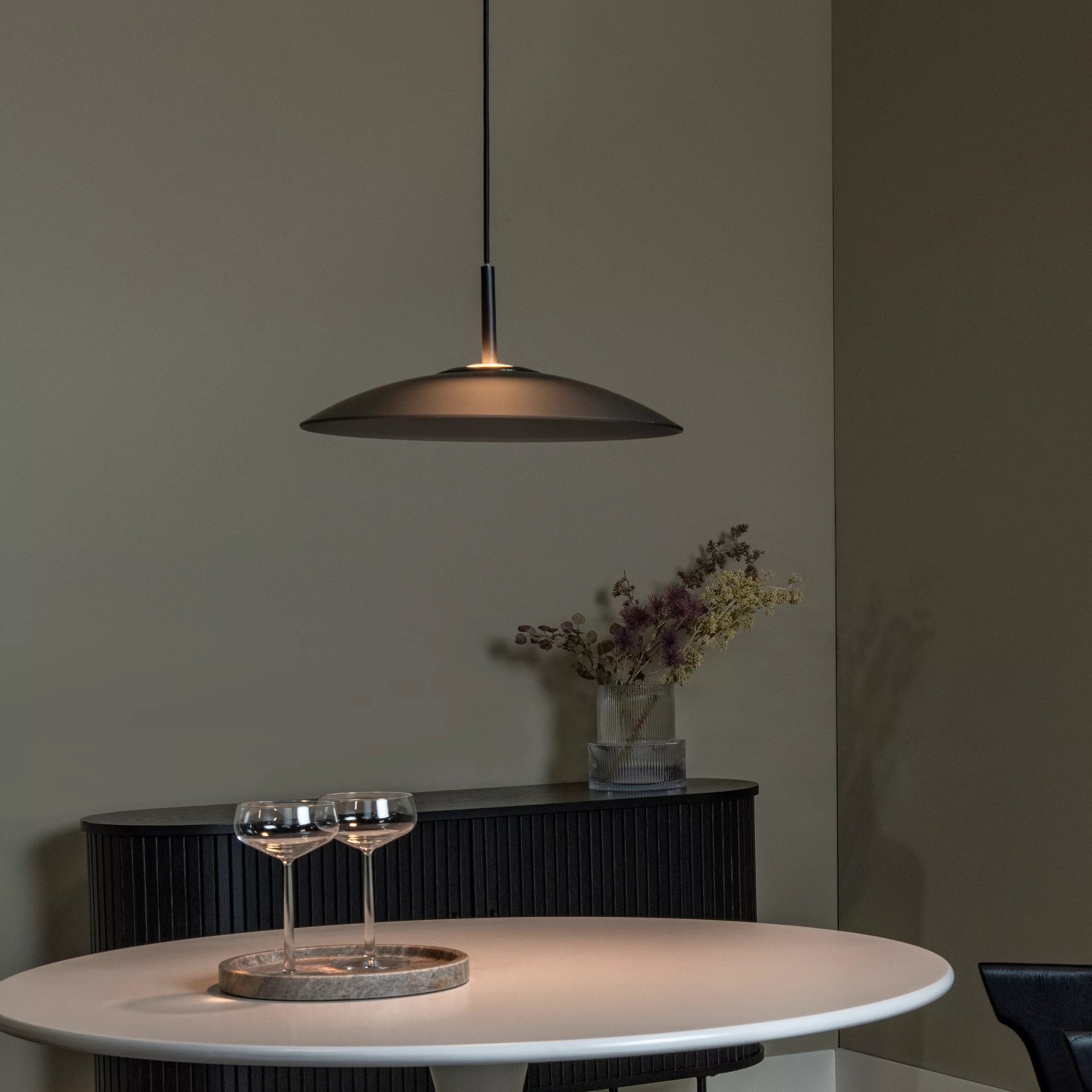 Lucide Menga - lampe suspendue - Ø cm - 12W LED dimmable inclus - fumé