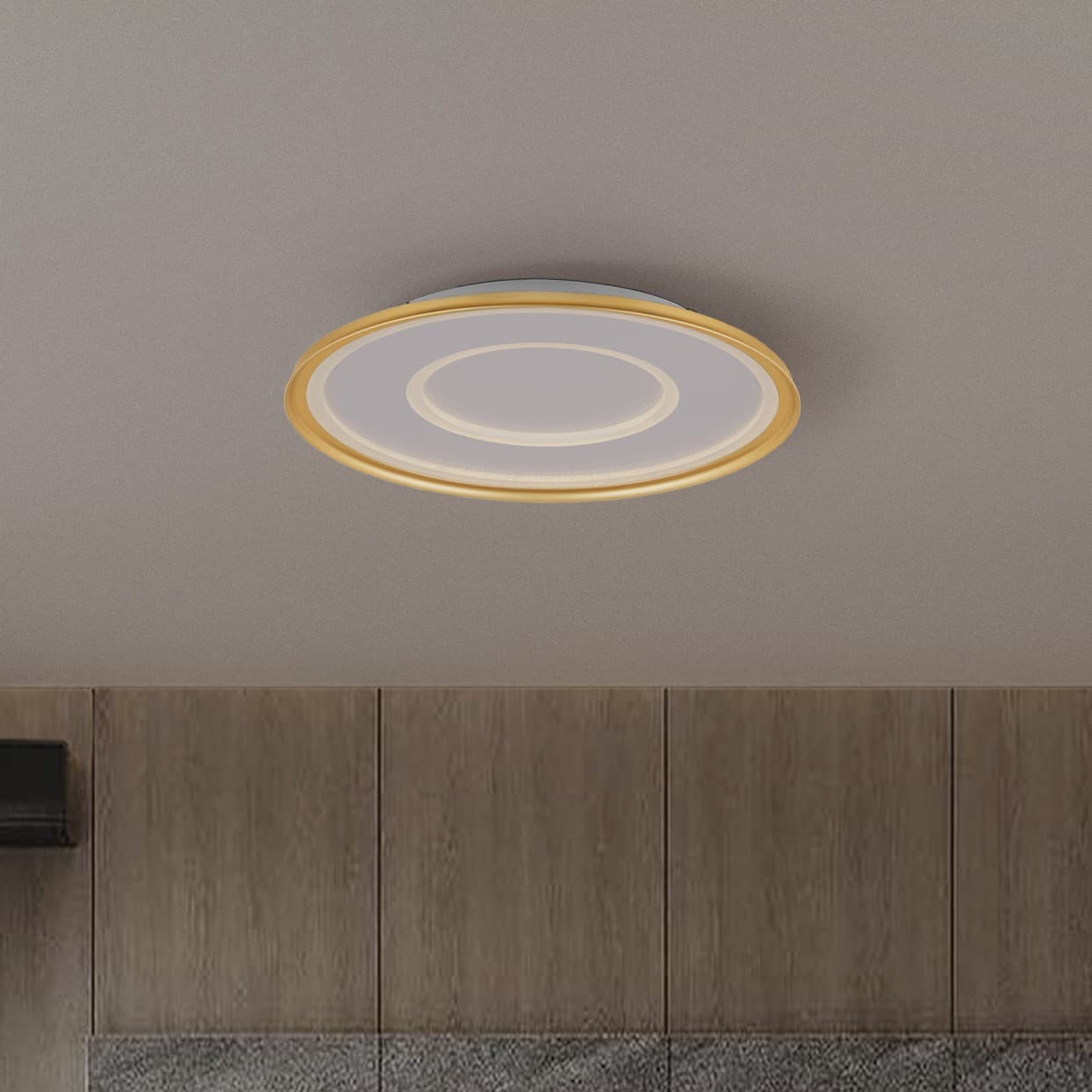 Nova Luce Figin - plafonnier avec télécommande - Ø ,5 cm - 49W dimmable LED inclus - or sablé