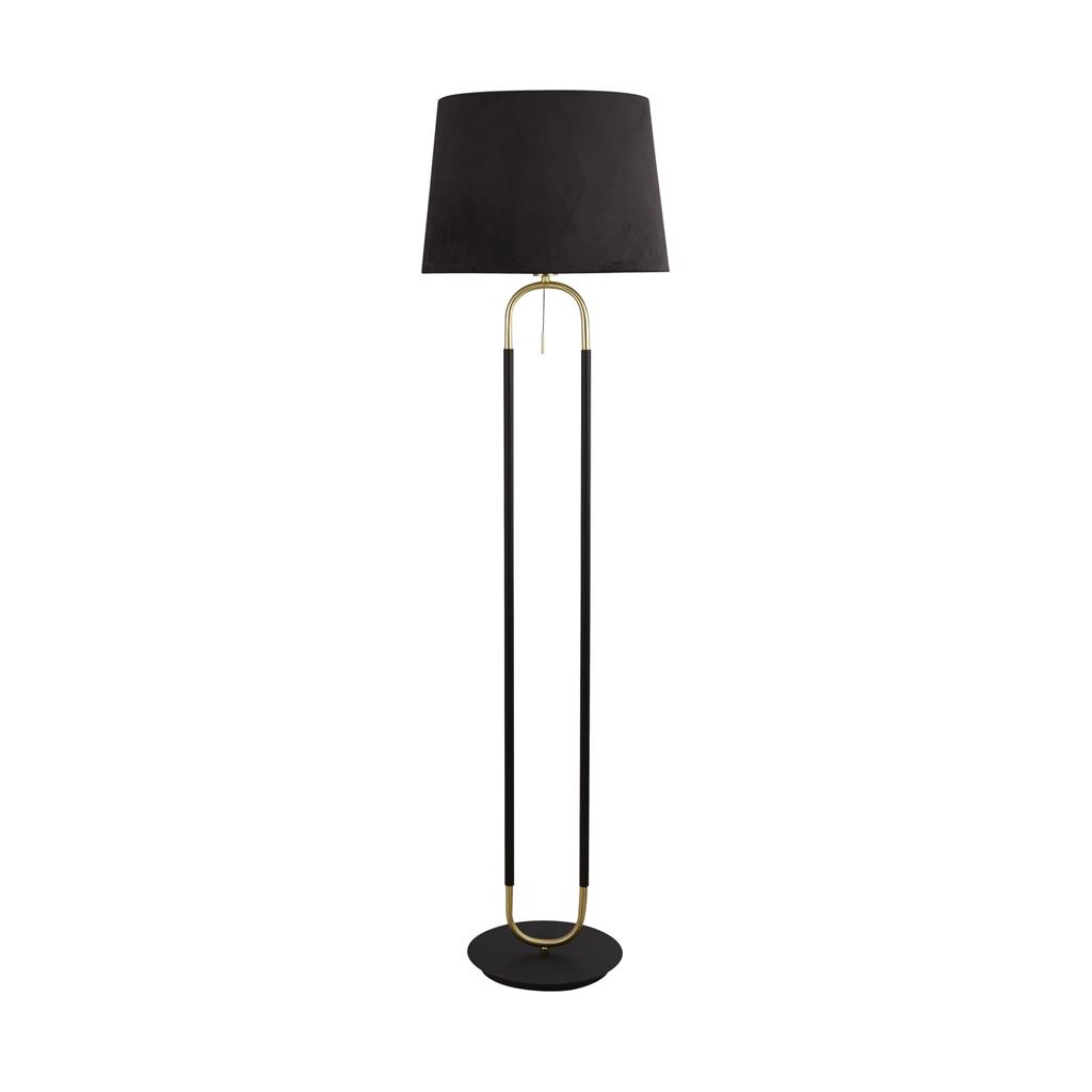 Searchlight Jazz - lampadaire - Ø cm - noir mat et laiton satiné