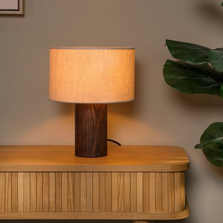 Lucide Tachina - lampe à poser - Ø ,5 cm - bois