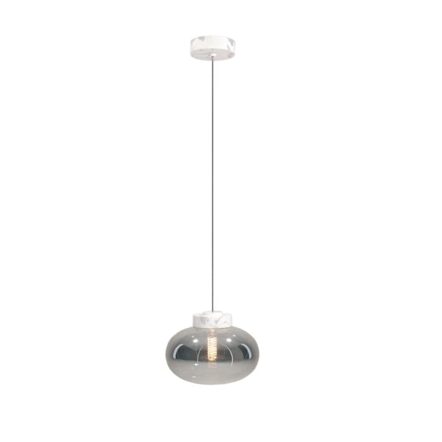 Maxlight Moonstone - lampe suspendue - Ø cm - verre fumé et blanc