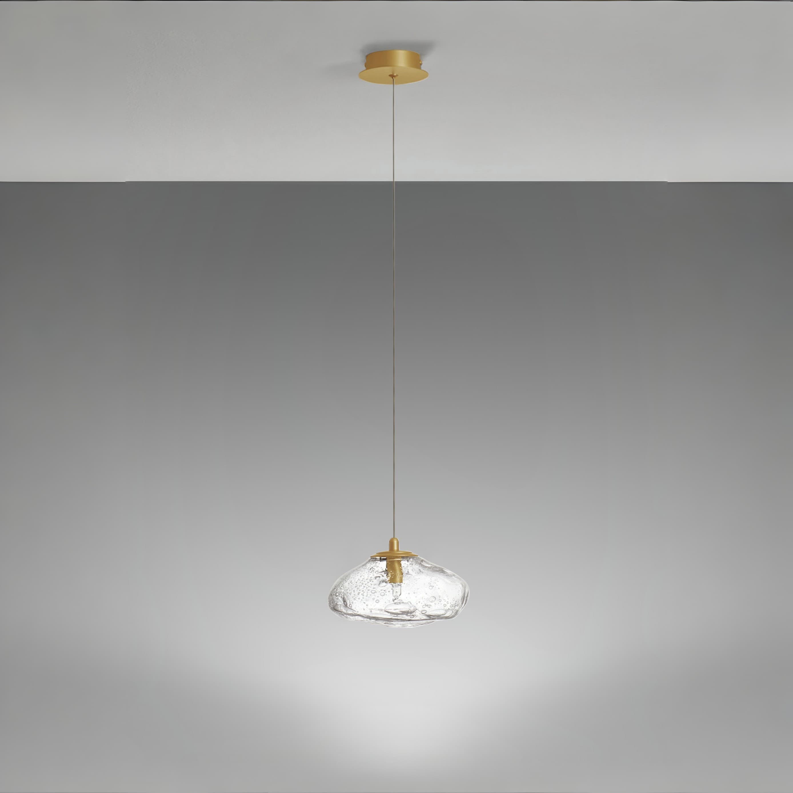 Nova Luce King - lampe suspendue - Ø cm - or et transparent — vue 3
