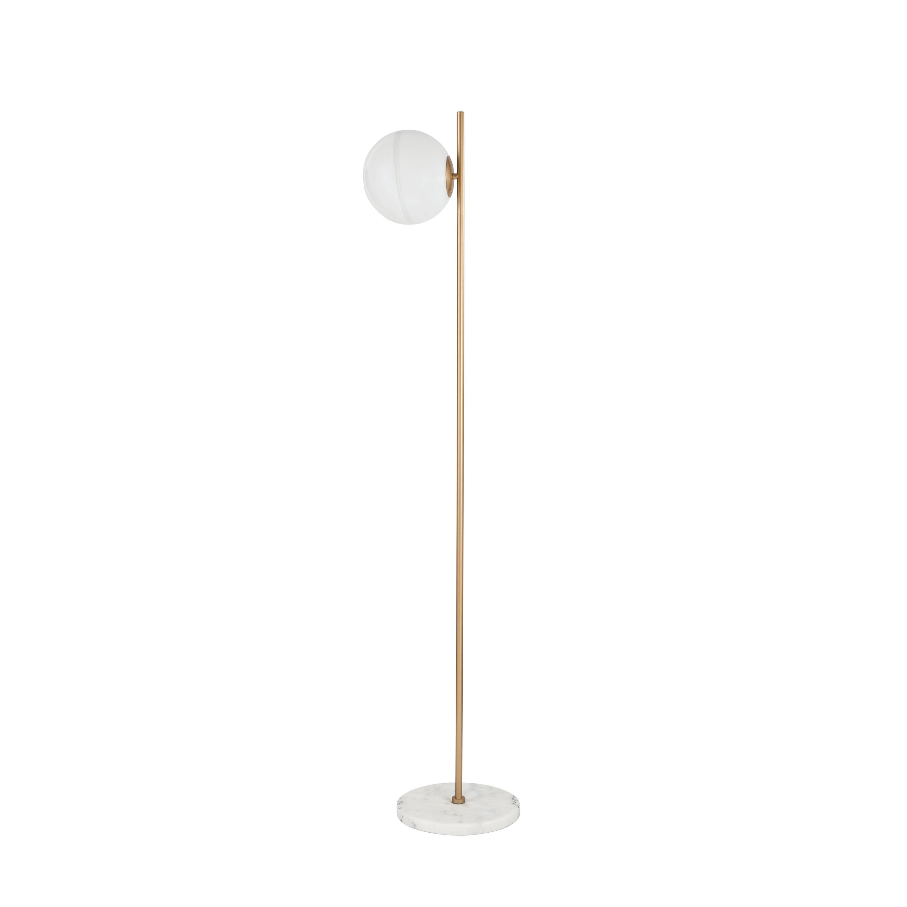 Nova Luce Cantona - lampadaire - - laiton doré et blanc