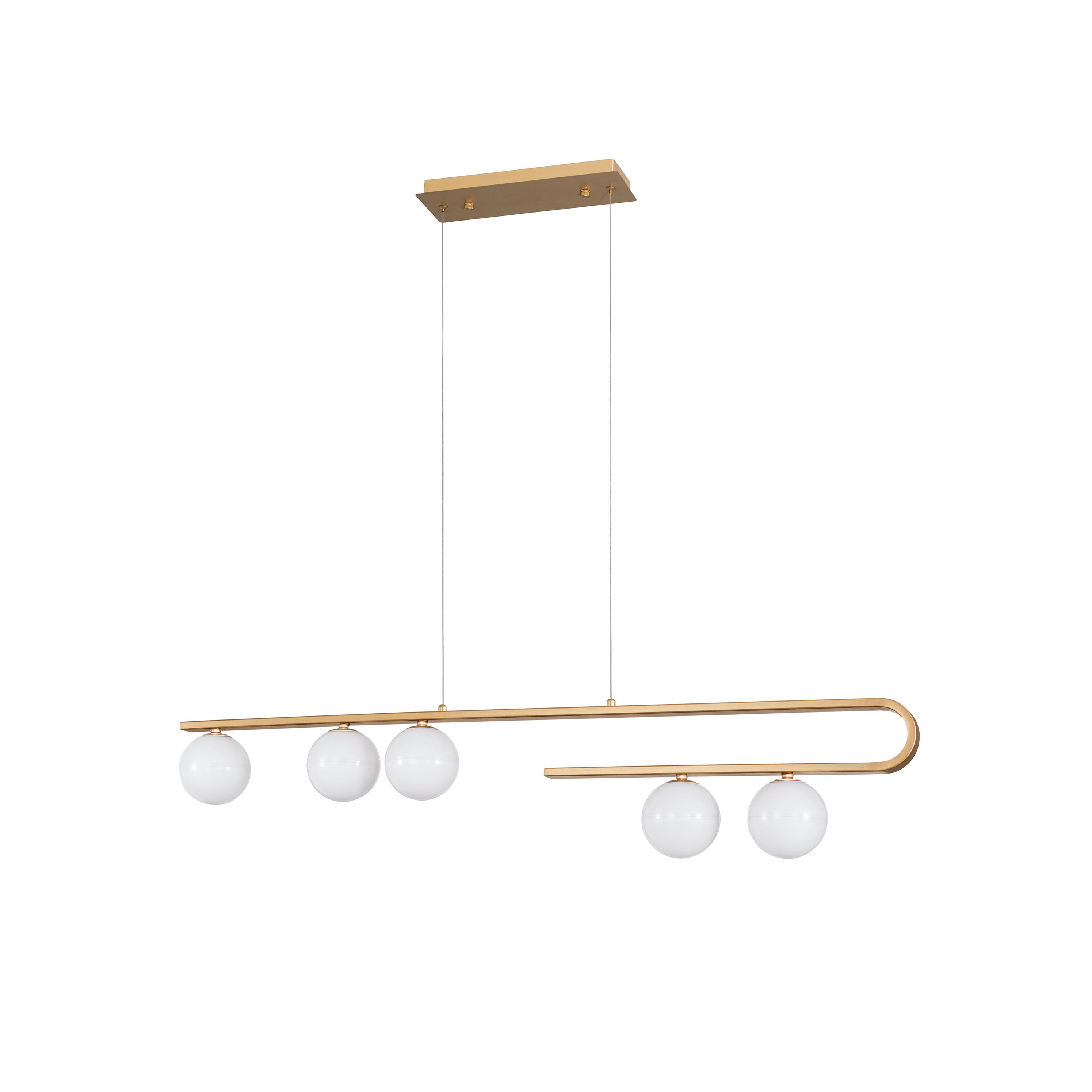 Nova Luce Cantona - lampe suspendue - x - laiton doré et blanc