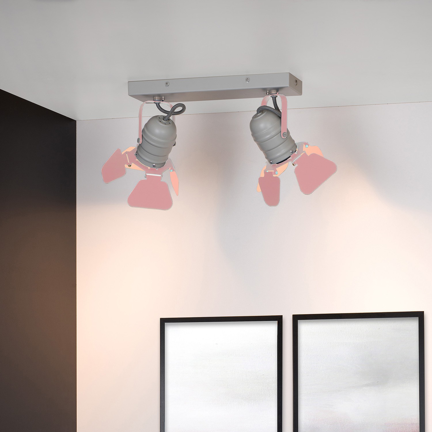 Lucide Picto - spot en saillie 2L - ,5 x - rose et gris
