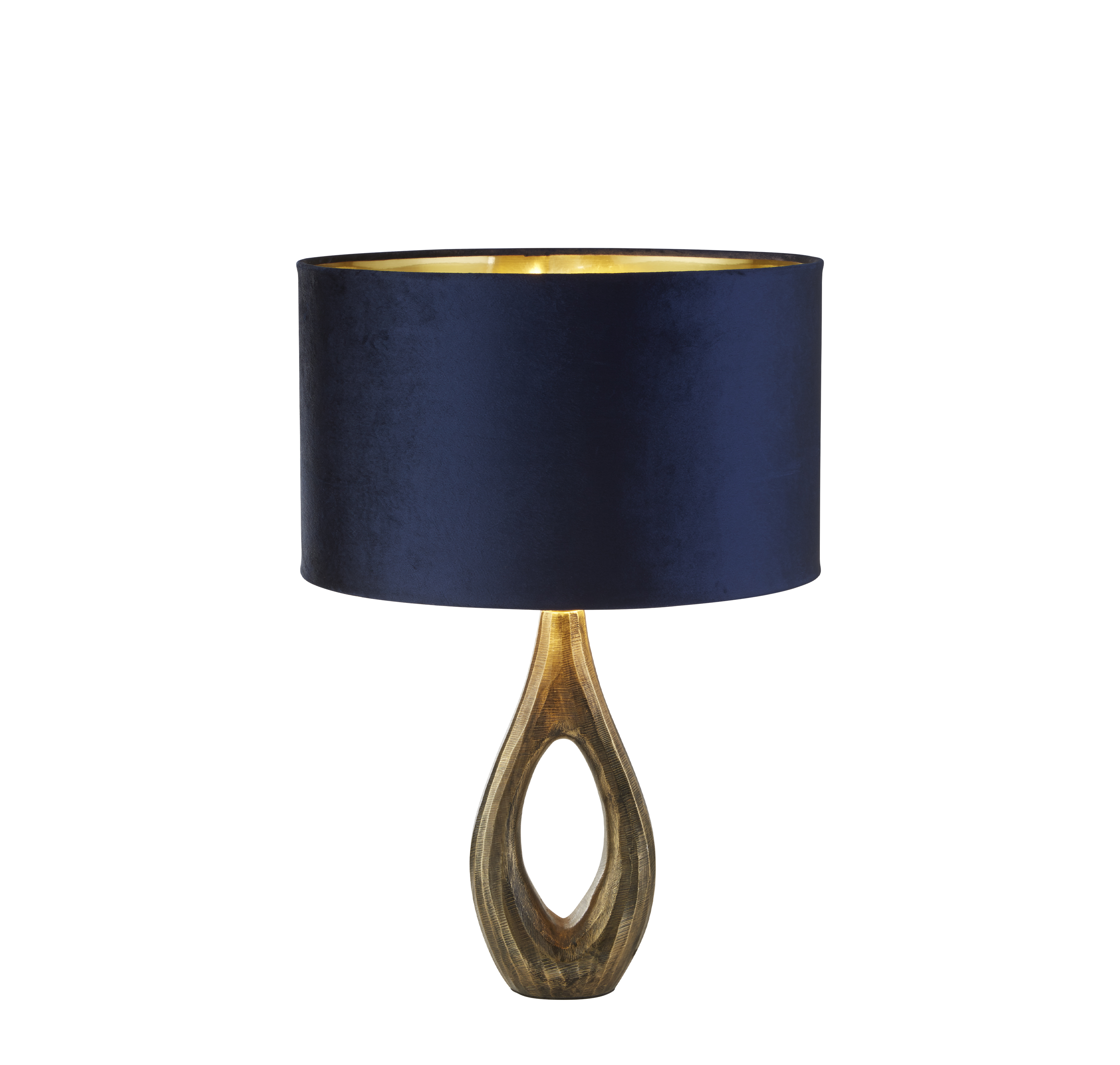Searchlight Bucklow - lampe à poser - Ø cm - bleu marine, laiton antique et or